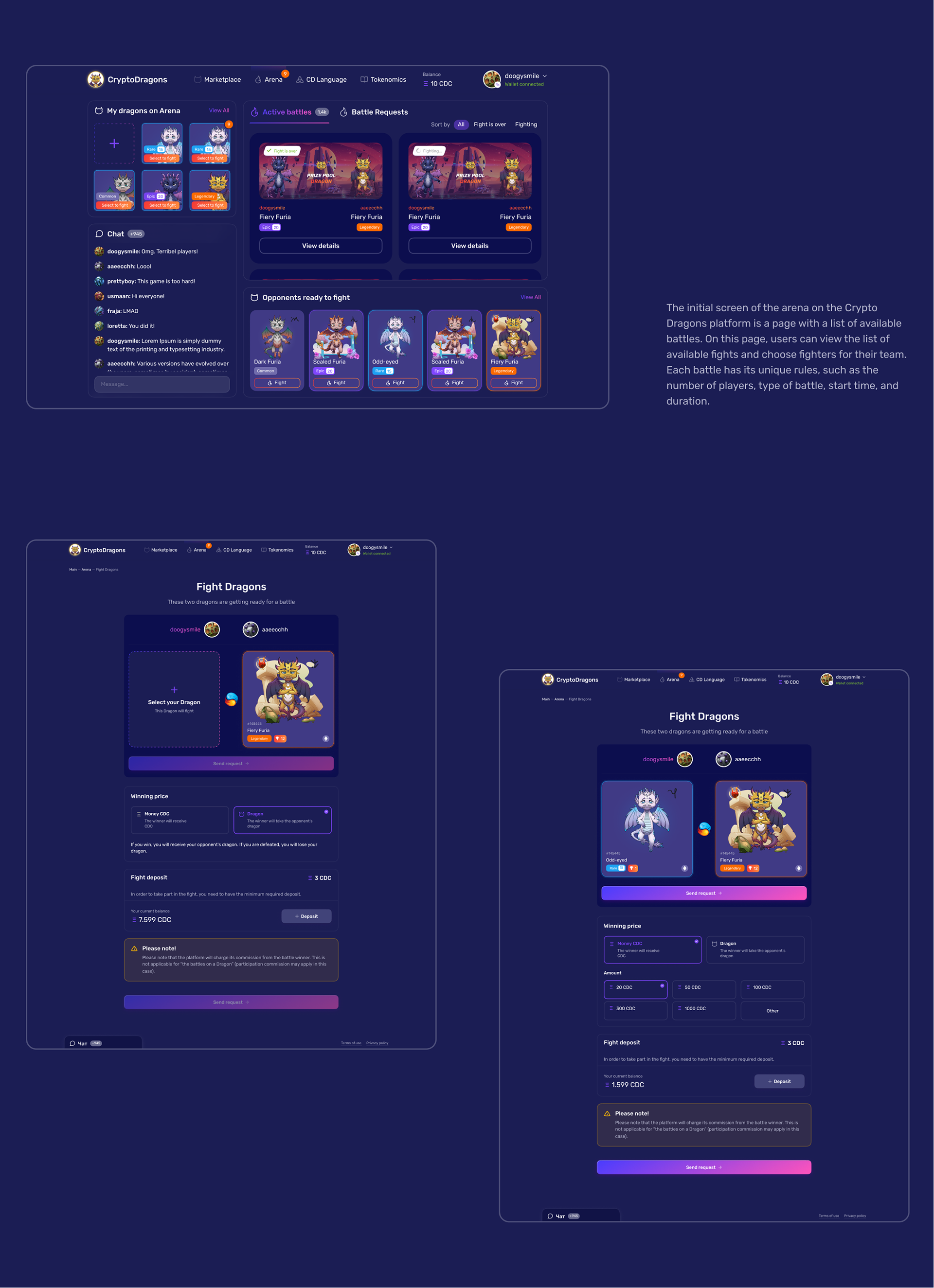 Cryptodragons NFT project — Изображение №17 — Интерфейсы на Dprofile