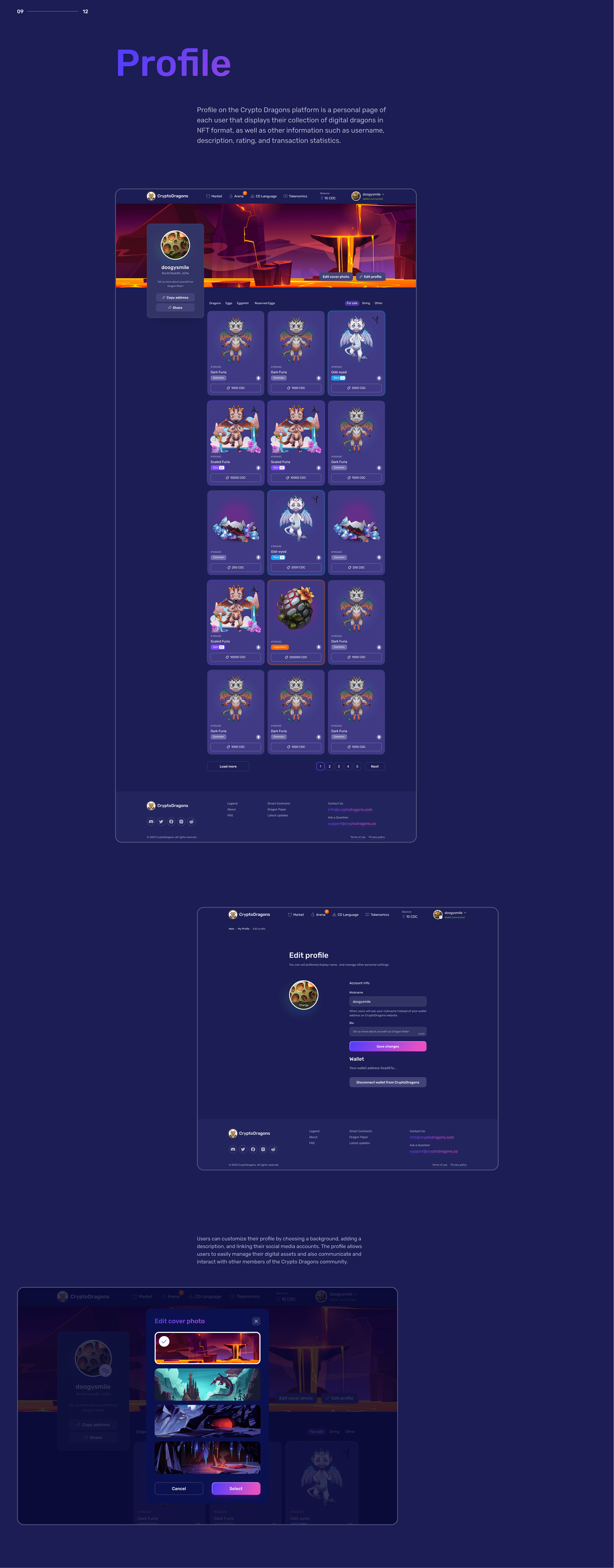 Cryptodragons NFT project — Изображение №13 — Интерфейсы на Dprofile