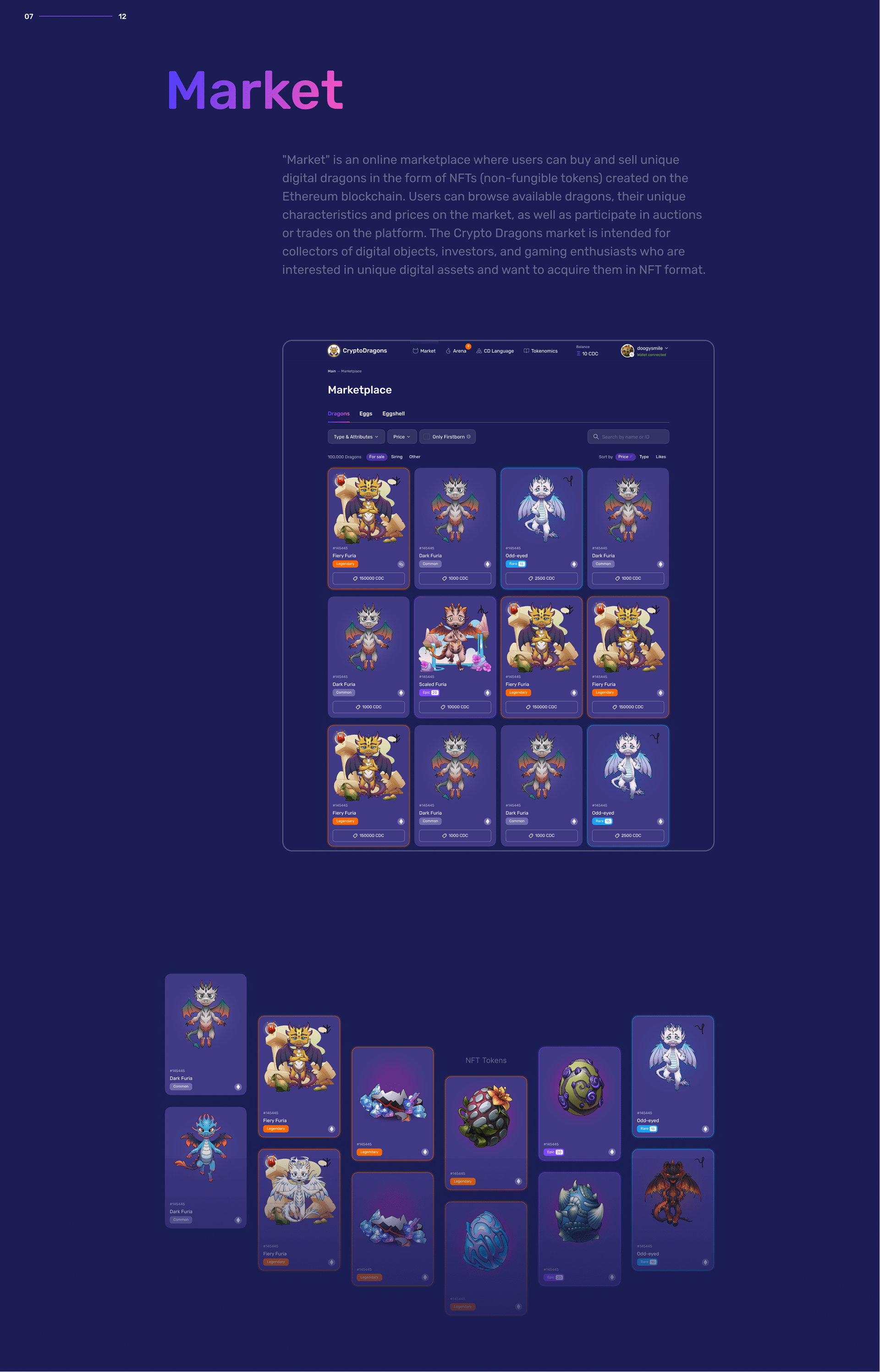 Cryptodragons NFT project — Изображение №8 — Интерфейсы на Dprofile
