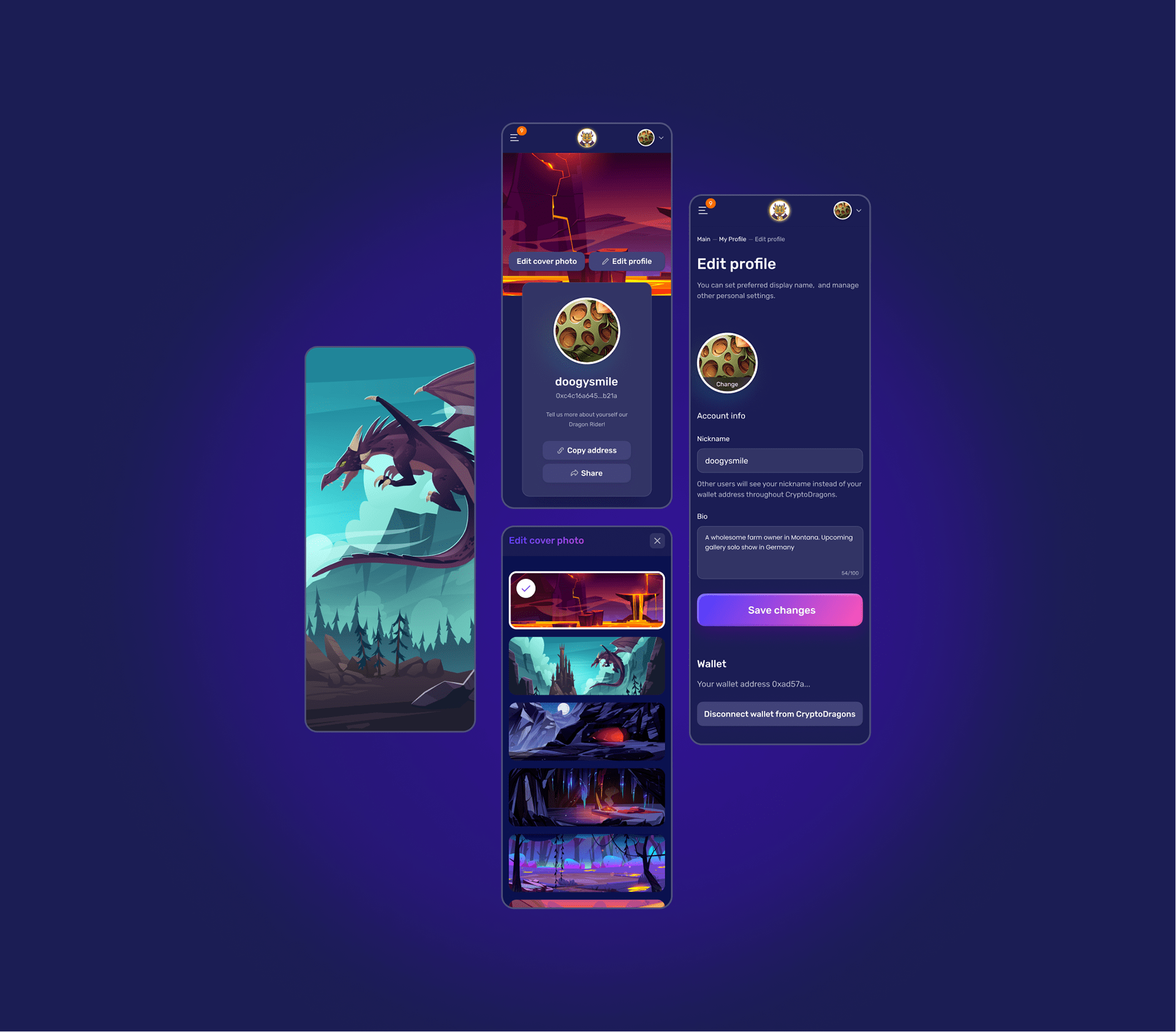 Cryptodragons NFT project — Изображение №14 — Интерфейсы на Dprofile