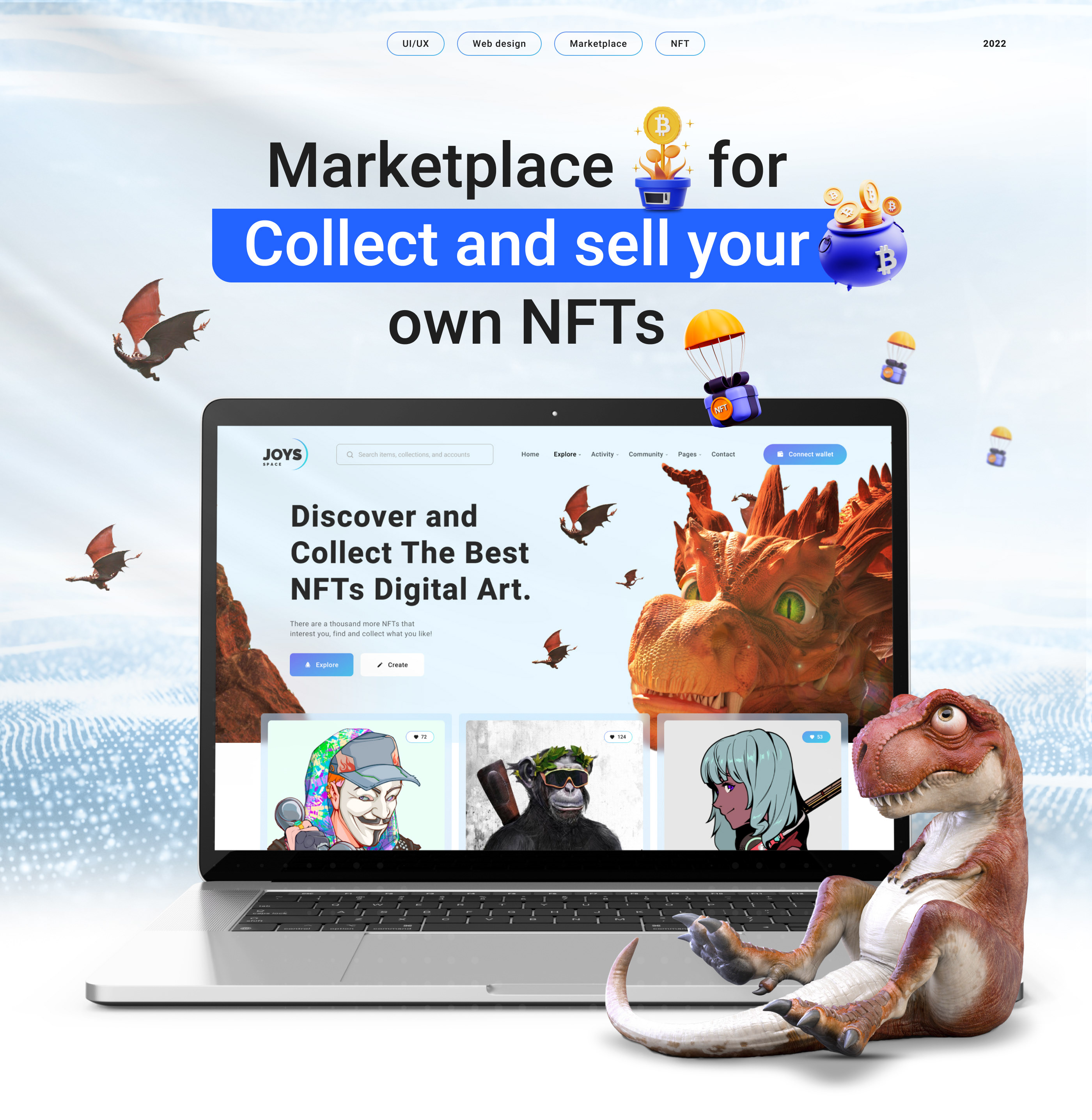 NFT MARKETPLACE - JOYS SPACE — Изображение №1 — Интерфейсы, Брендинг на Dprofile