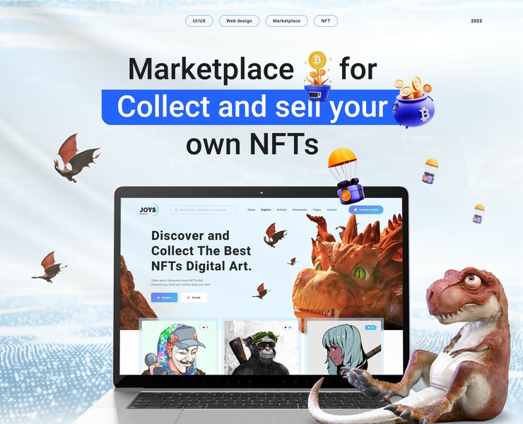 NFT MARKETPLACE - JOYS SPACE — Интерфейсы, Брендинг на Dprofile