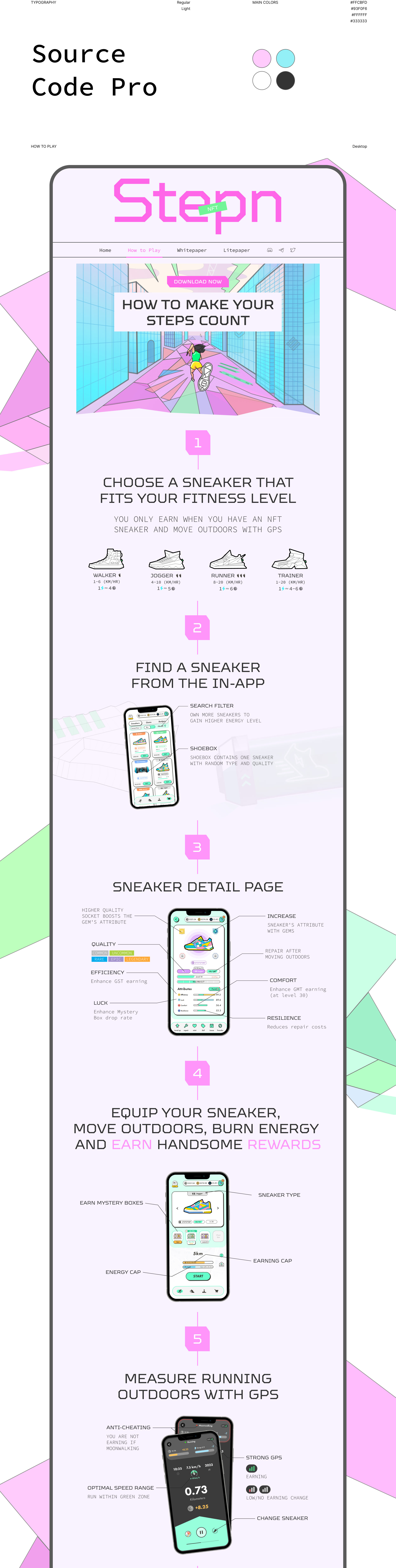 STEPN | NFT Project | Website Redesign — Изображение №3 — Интерфейсы, Брендинг на Dprofile