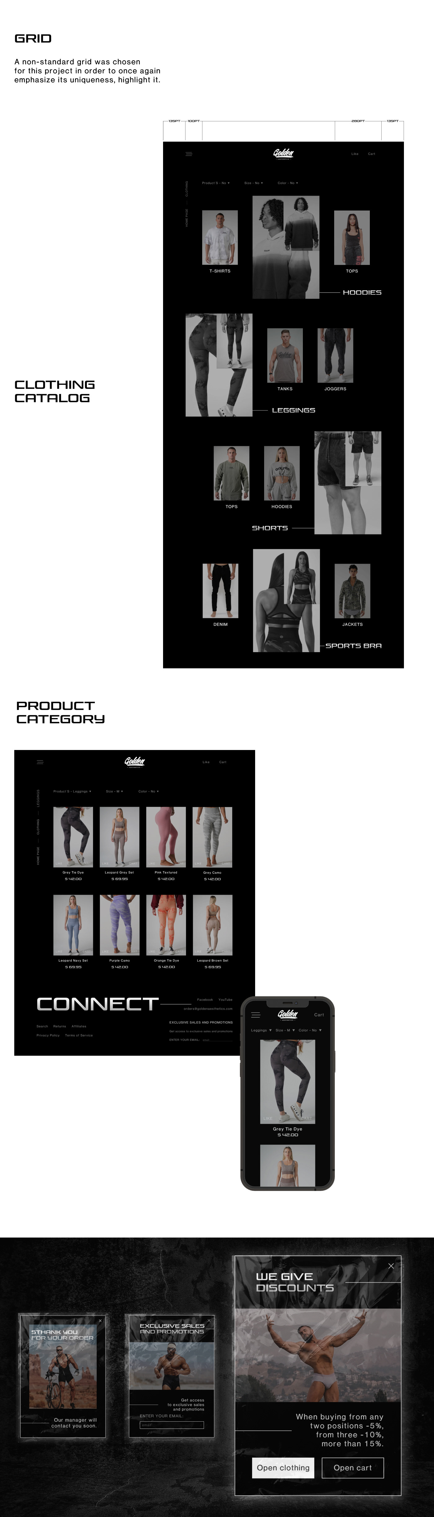 Golden Aesthetics | Men online shop - Brand design — Изображение №2 — Интерфейсы, Брендинг на Dprofile