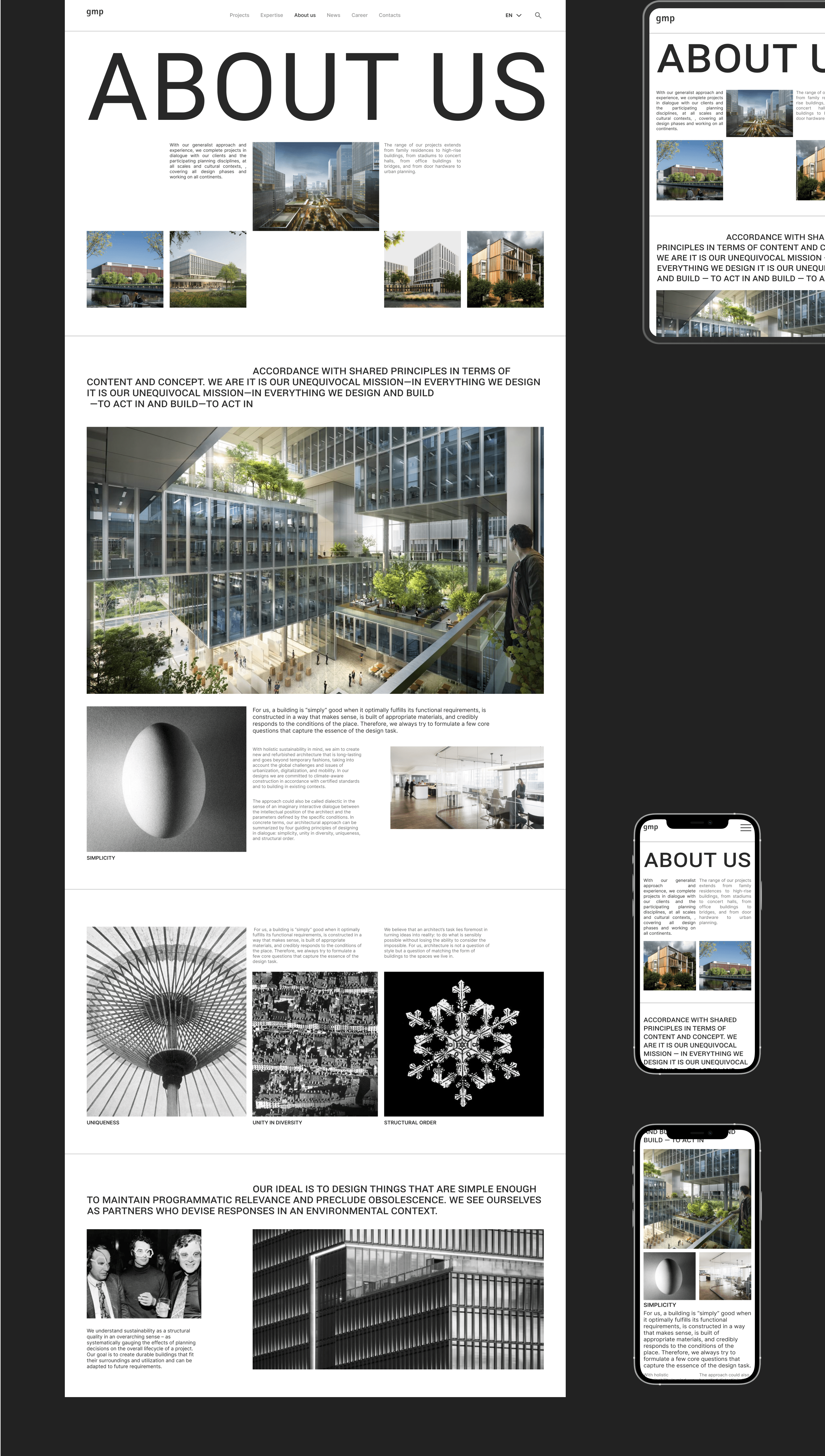 gmp Architekten — corporate website redesign — Изображение №8 — Интерфейсы на Dprofile
