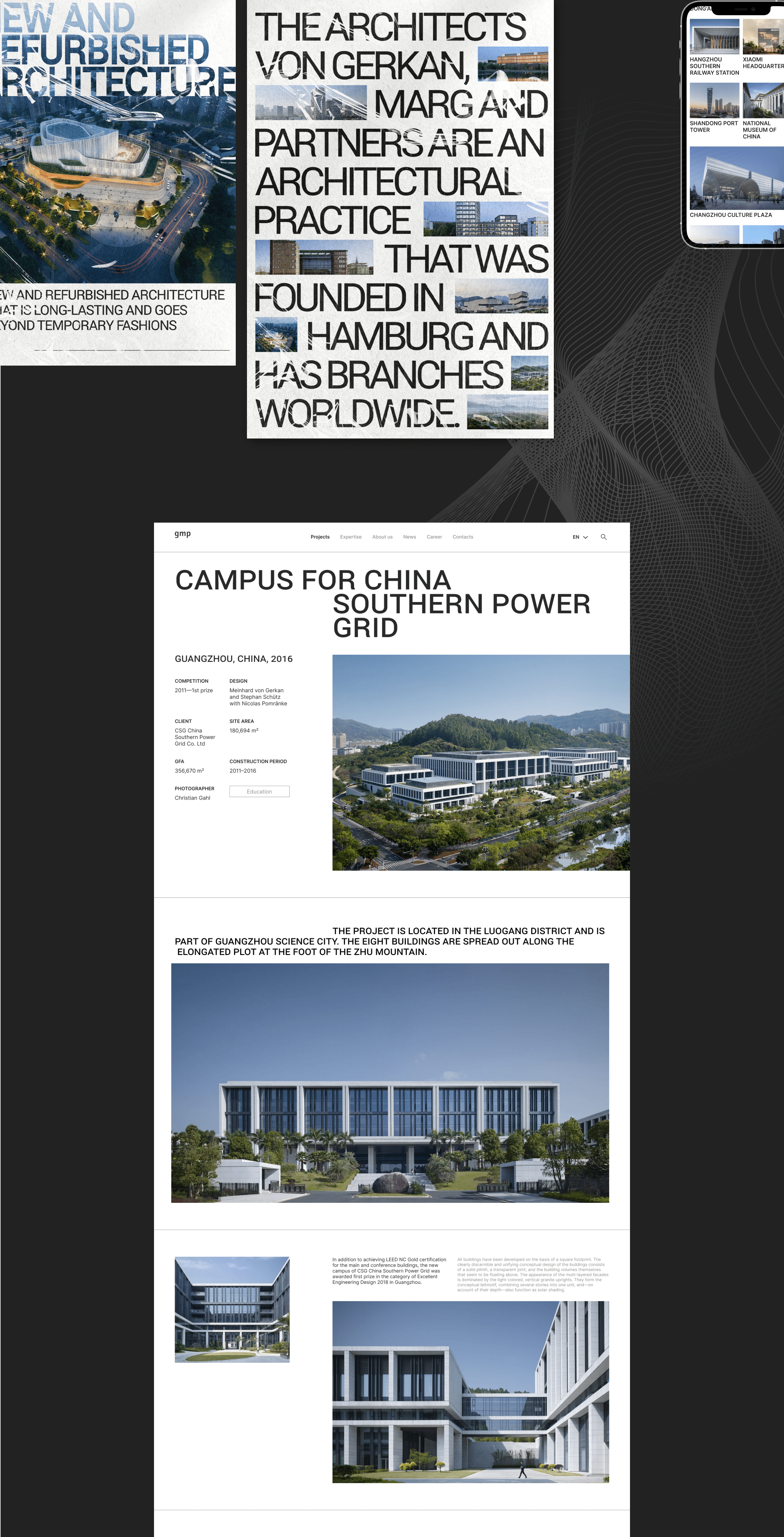 gmp Architekten — corporate website redesign — Изображение №6 — Интерфейсы на Dprofile