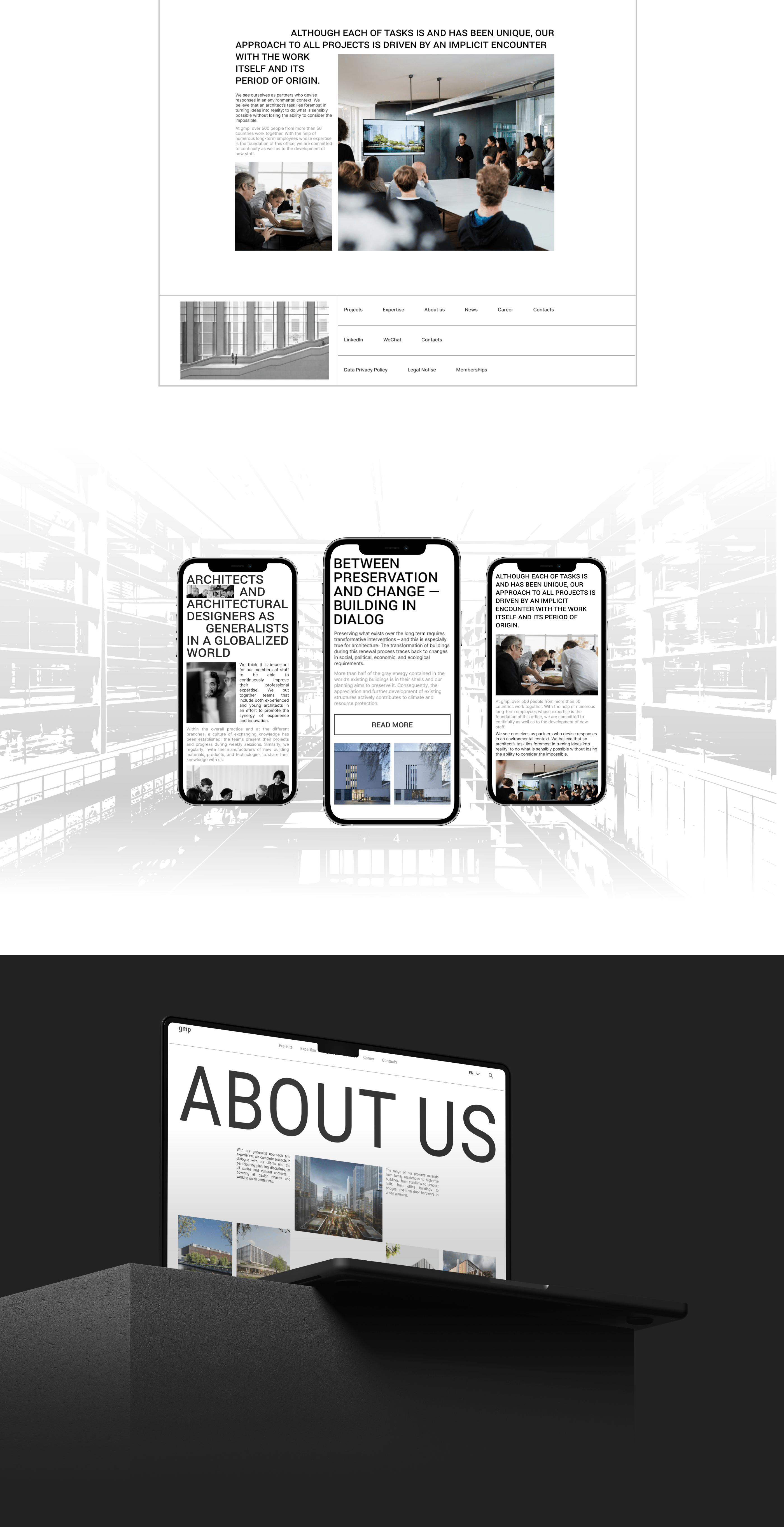 gmp Architekten — corporate website redesign — Изображение №4 — Интерфейсы на Dprofile