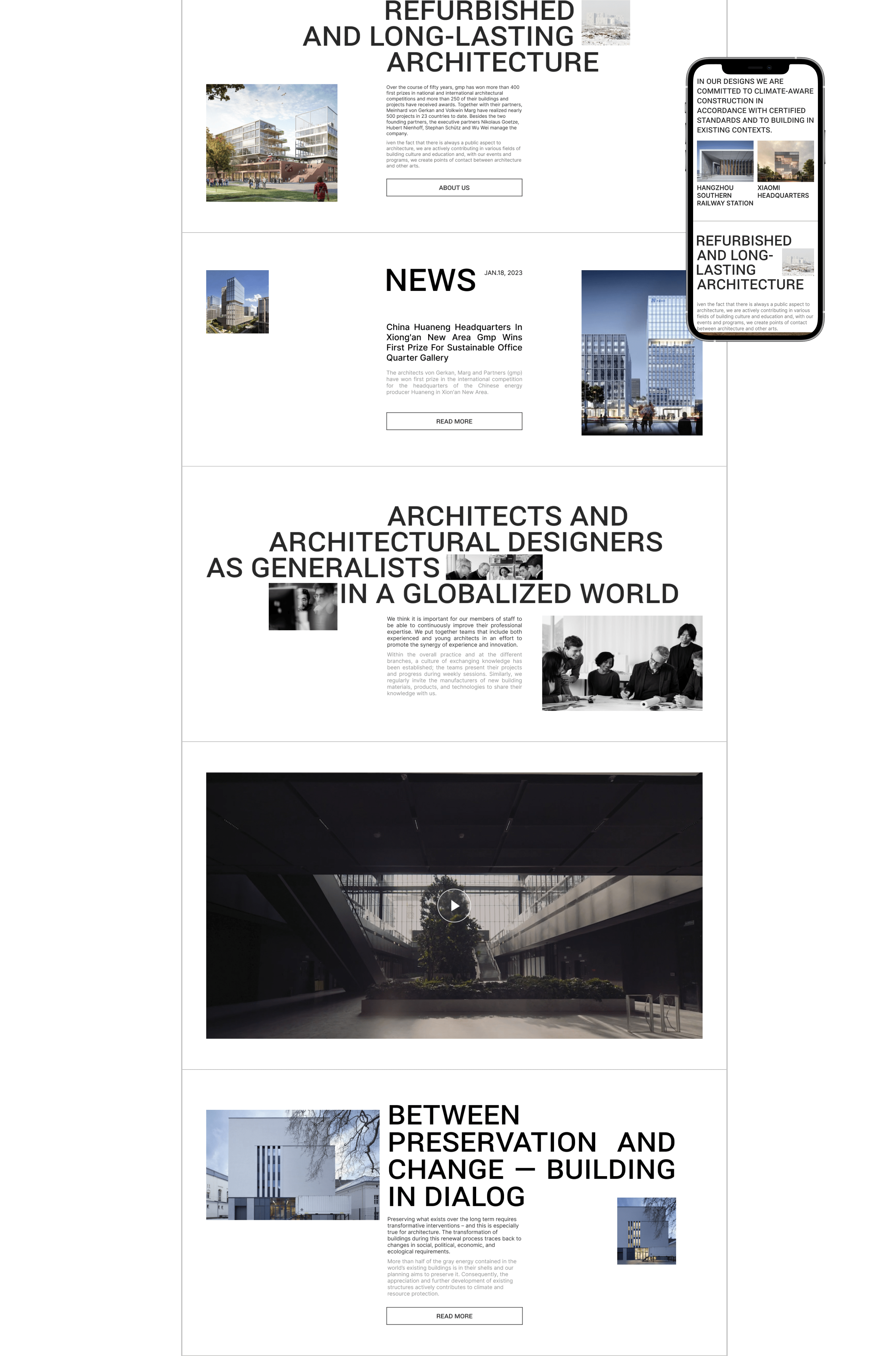 gmp Architekten — corporate website redesign — Изображение №3 — Интерфейсы на Dprofile