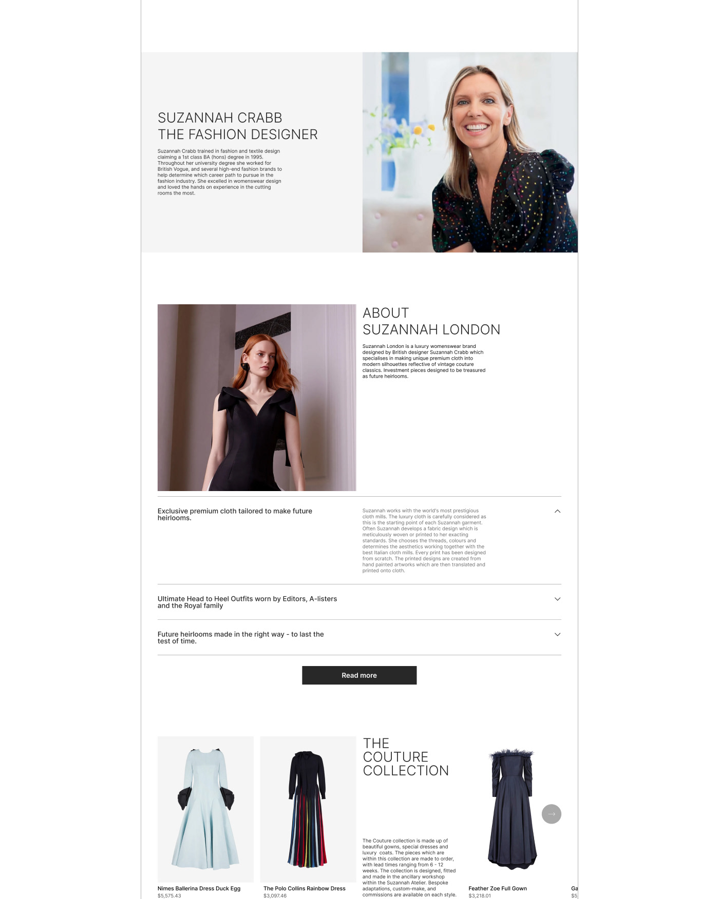 SUZANNAH LONDON — Concept Redesign | Website — Изображение №3 — Интерфейсы на Dprofile