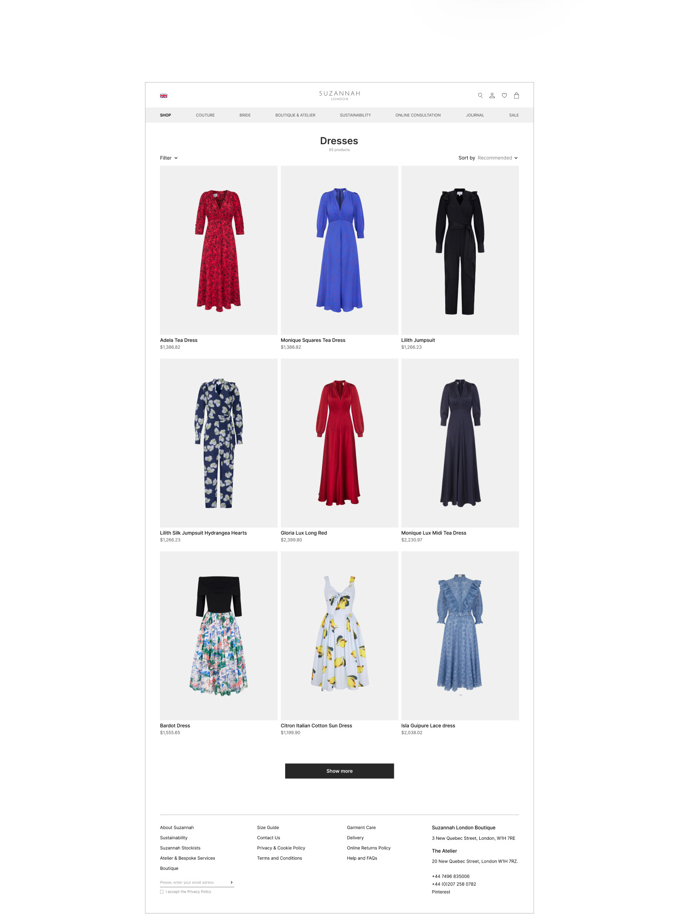 SUZANNAH LONDON — Concept Redesign | Website — Изображение №5 — Интерфейсы на Dprofile