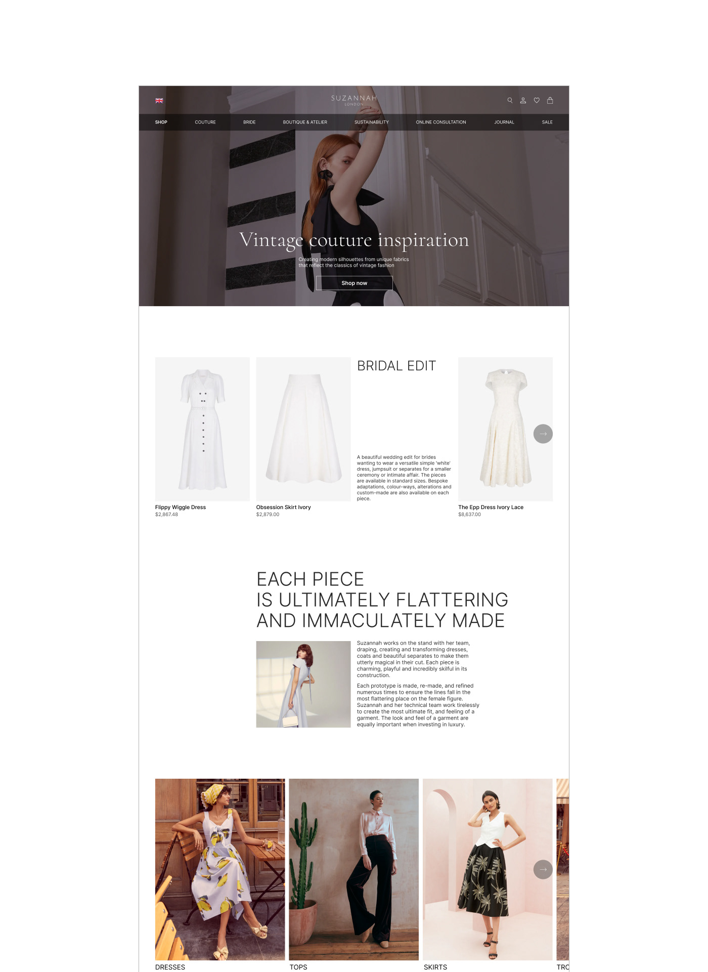 SUZANNAH LONDON — Concept Redesign | Website — Изображение №2 — Интерфейсы на Dprofile