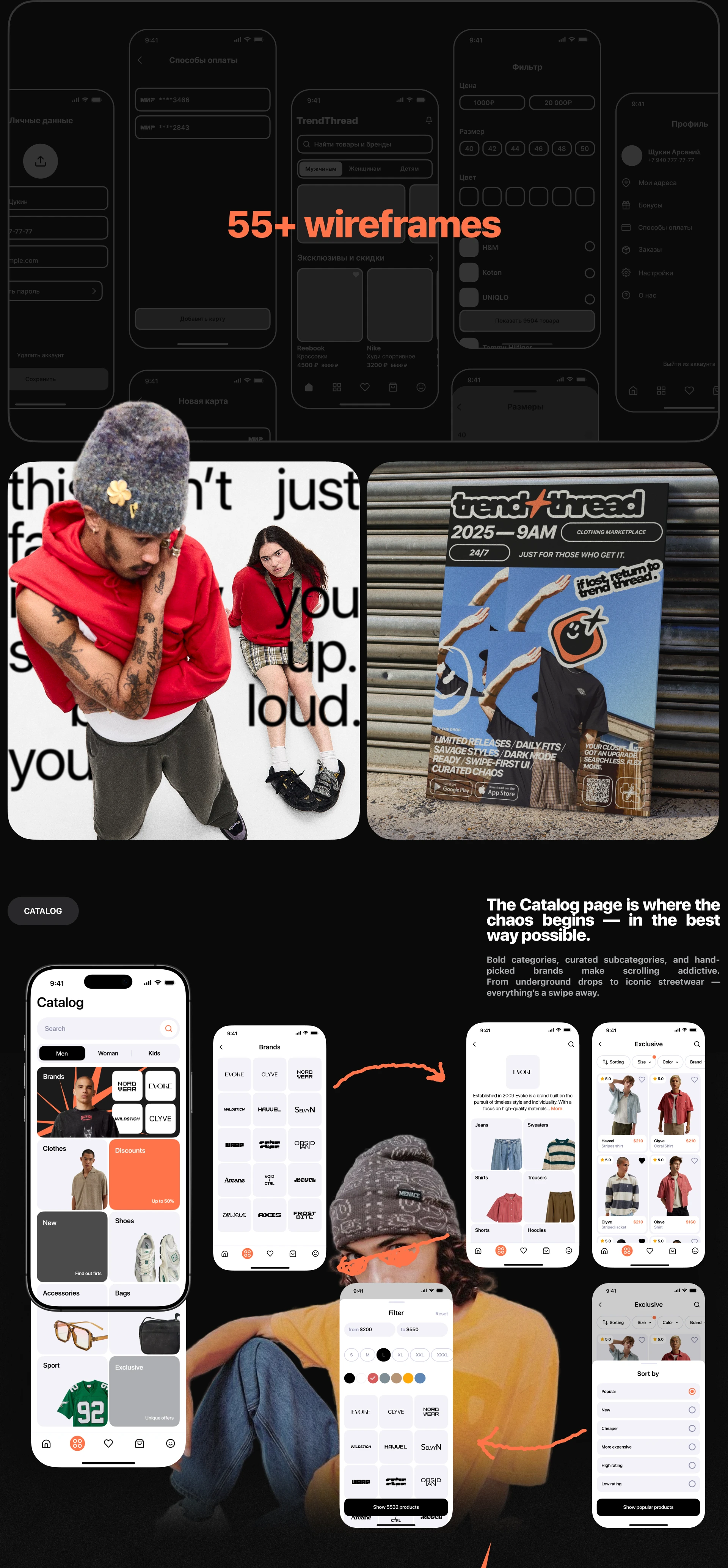 TRENDTHREAD | Clothing Marketplace | Mobile app — Изображение №5 — Интерфейсы на Dprofile