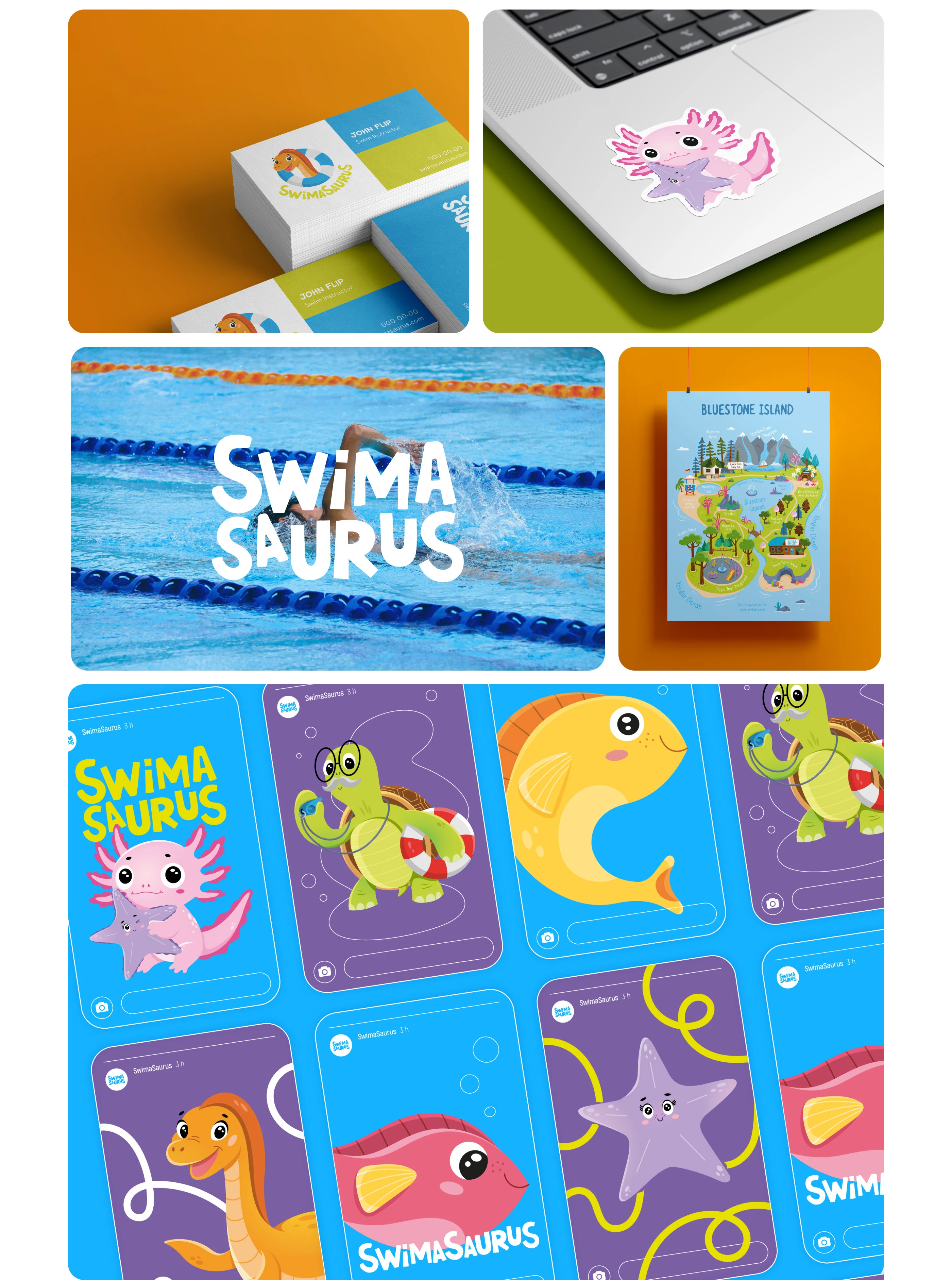 Разработка айдентики для SwimaSaurus — Изображение №7 — Брендинг, Иллюстрация на Dprofile