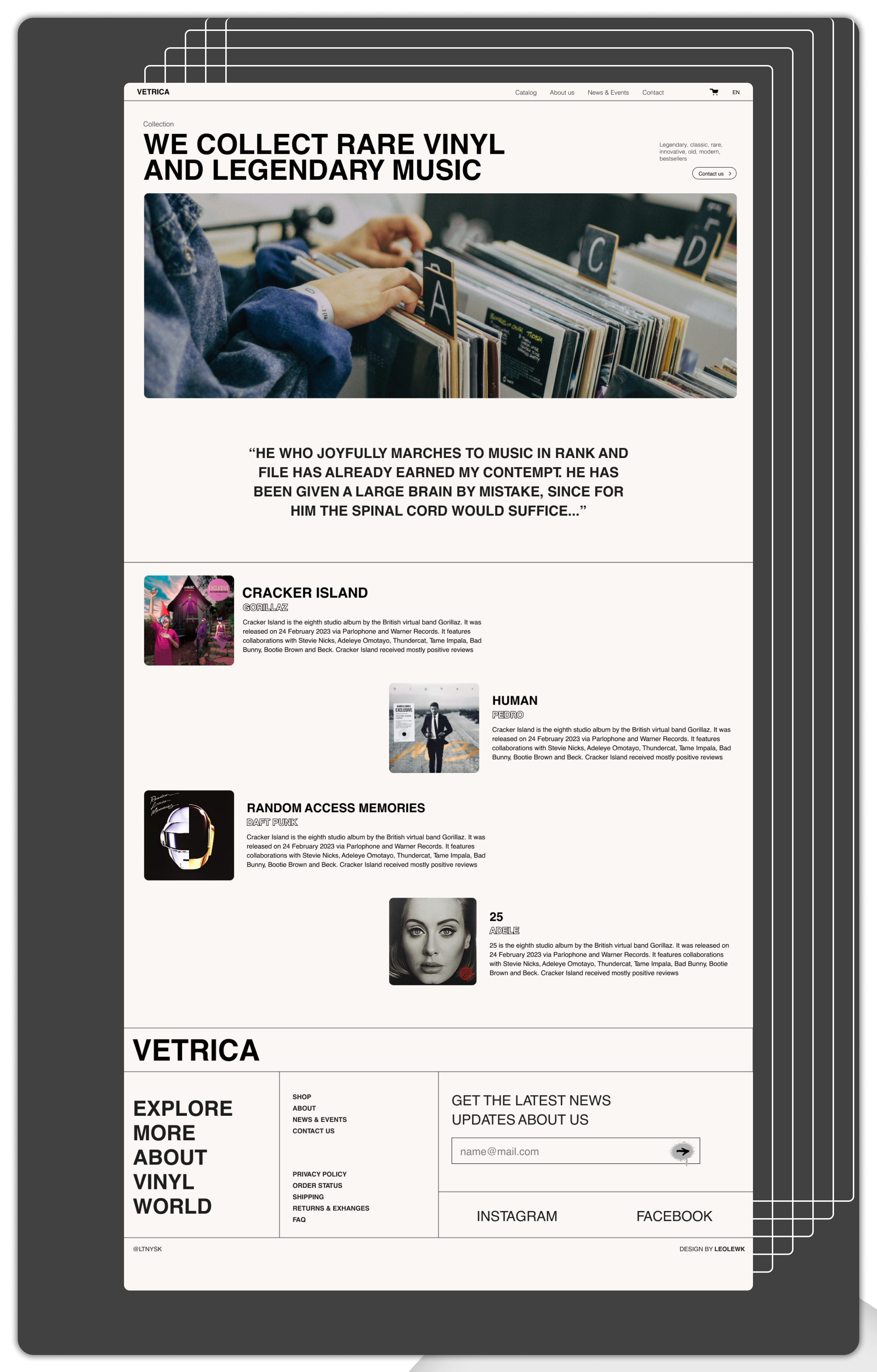 VYNIL STORE concept design — Изображение №5 — Интерфейсы, Брендинг на Dprofile