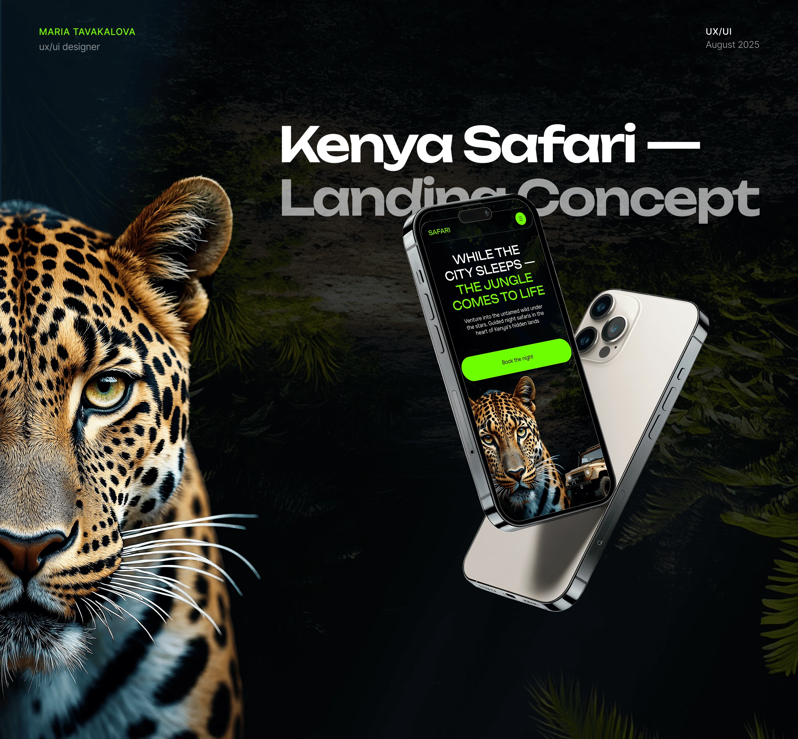 Kenya Safari — UI/UX Website Design & Animation — Изображение №1 — Интерфейсы, Анимация на Dprofile