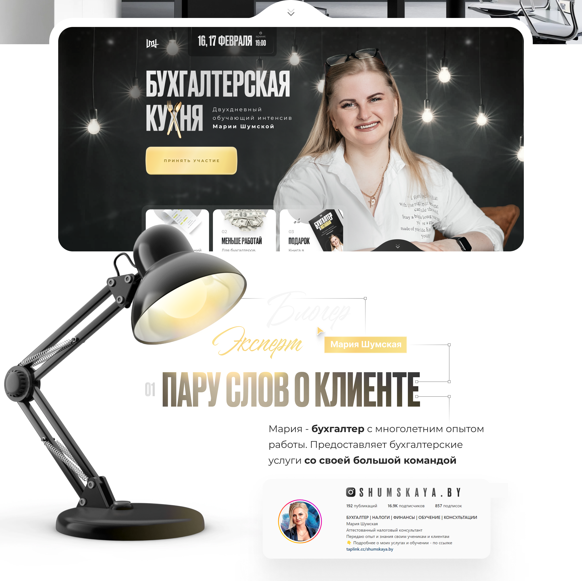 Дизайн сайта по бухгалтерии для онлайн курса — Изображение №2 — Интерфейсы на Dprofile