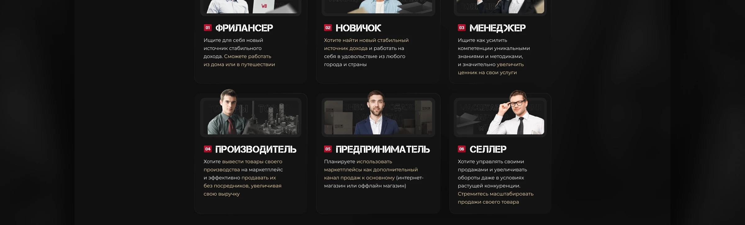 Landing Page for course on Wildberries and Ozon — Изображение №5 — Интерфейсы на Dprofile