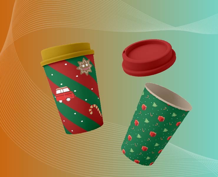 Паттерн для новогодних стаканчиков под кофе — Брендинг, Графика на Dprofile