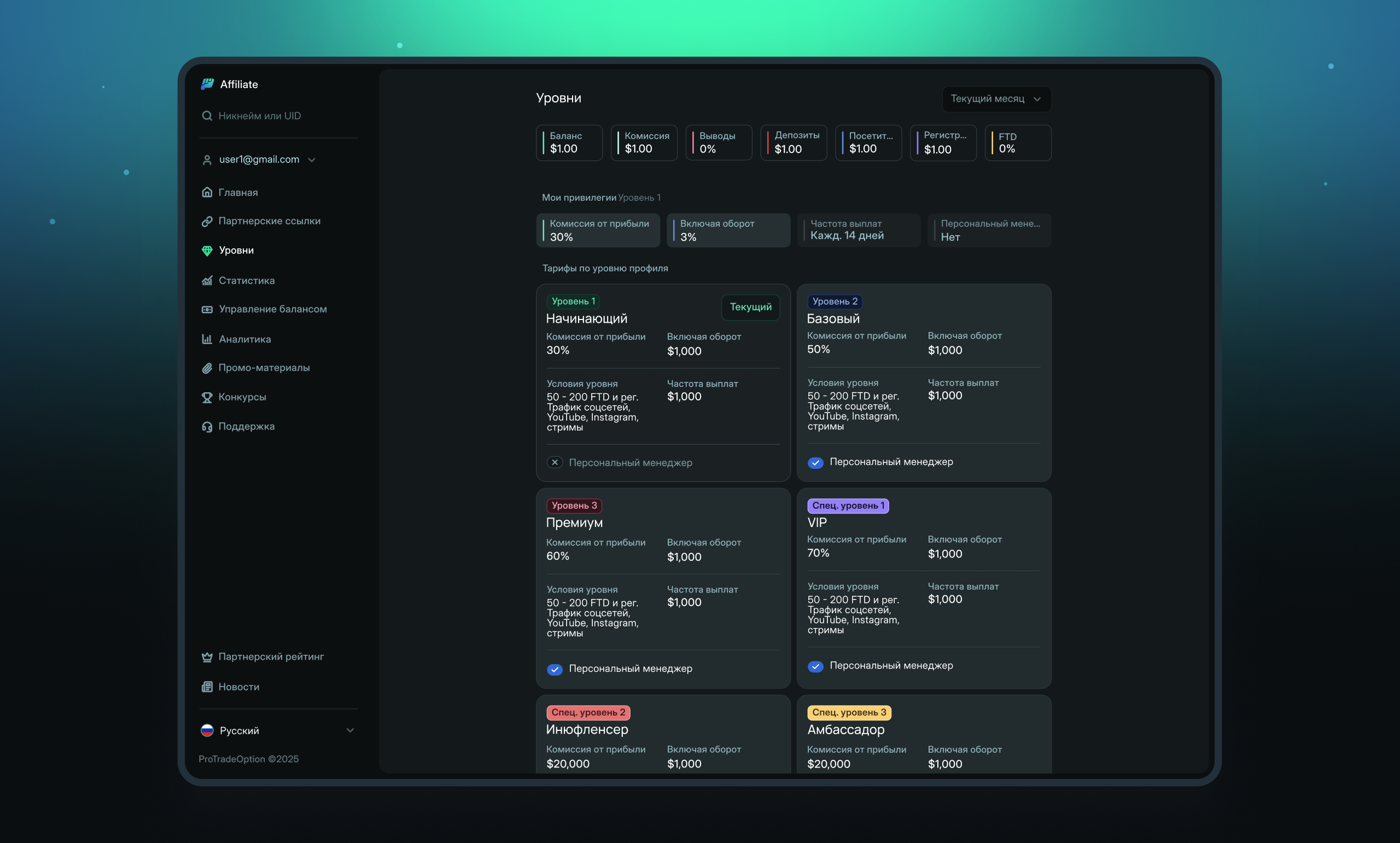 ProTrade — Биржа для бинарных опционов — Изображение №10 — Интерфейсы на Dprofile