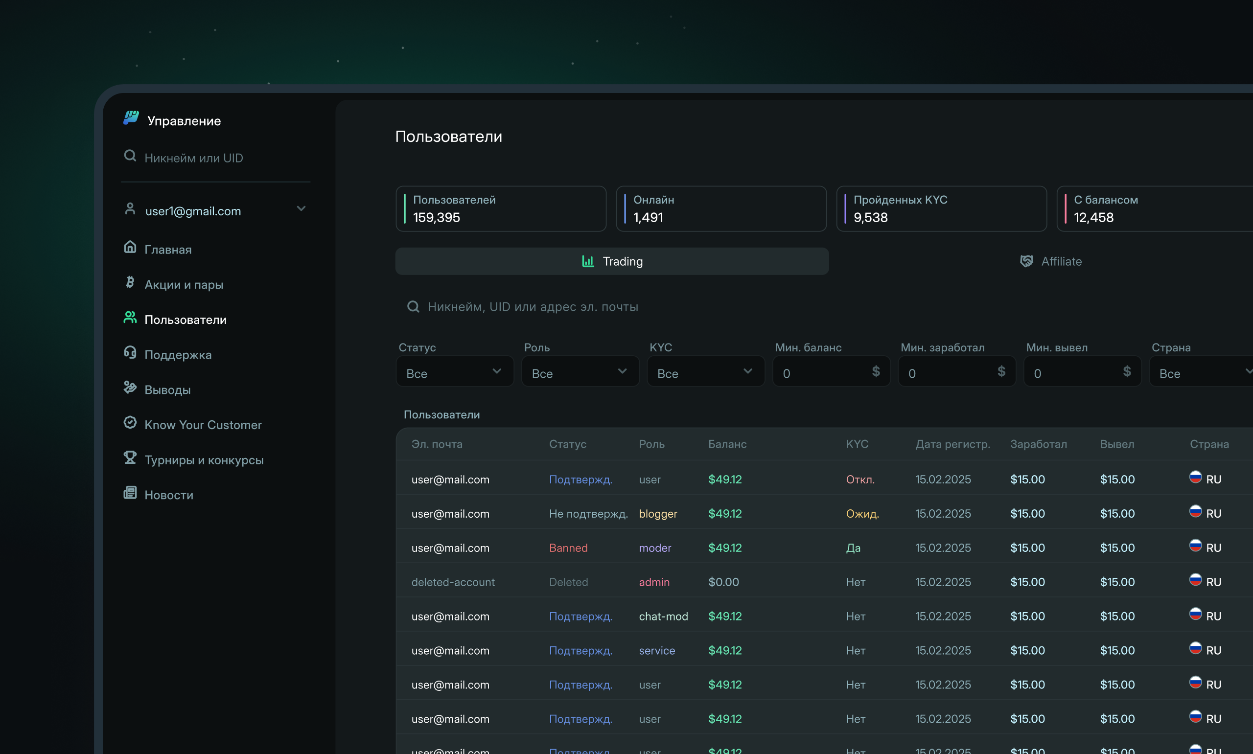 ProTrade — Биржа для бинарных опционов — Изображение №8 — Интерфейсы на Dprofile