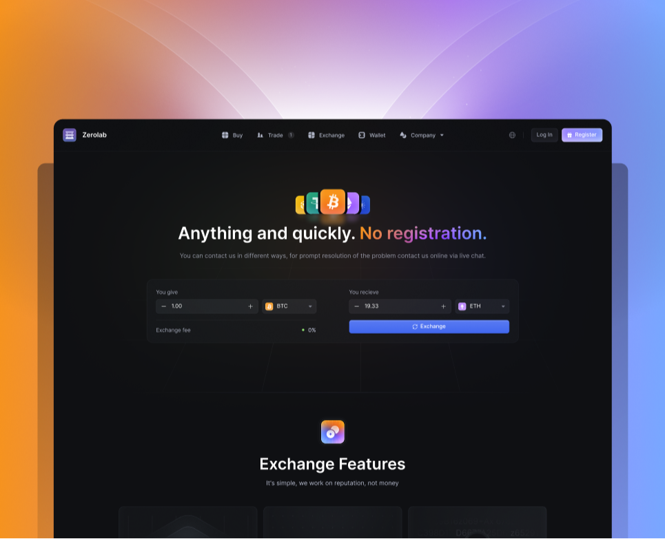 ZeroLab — Крипто-трейдинг платформа на Dprofile