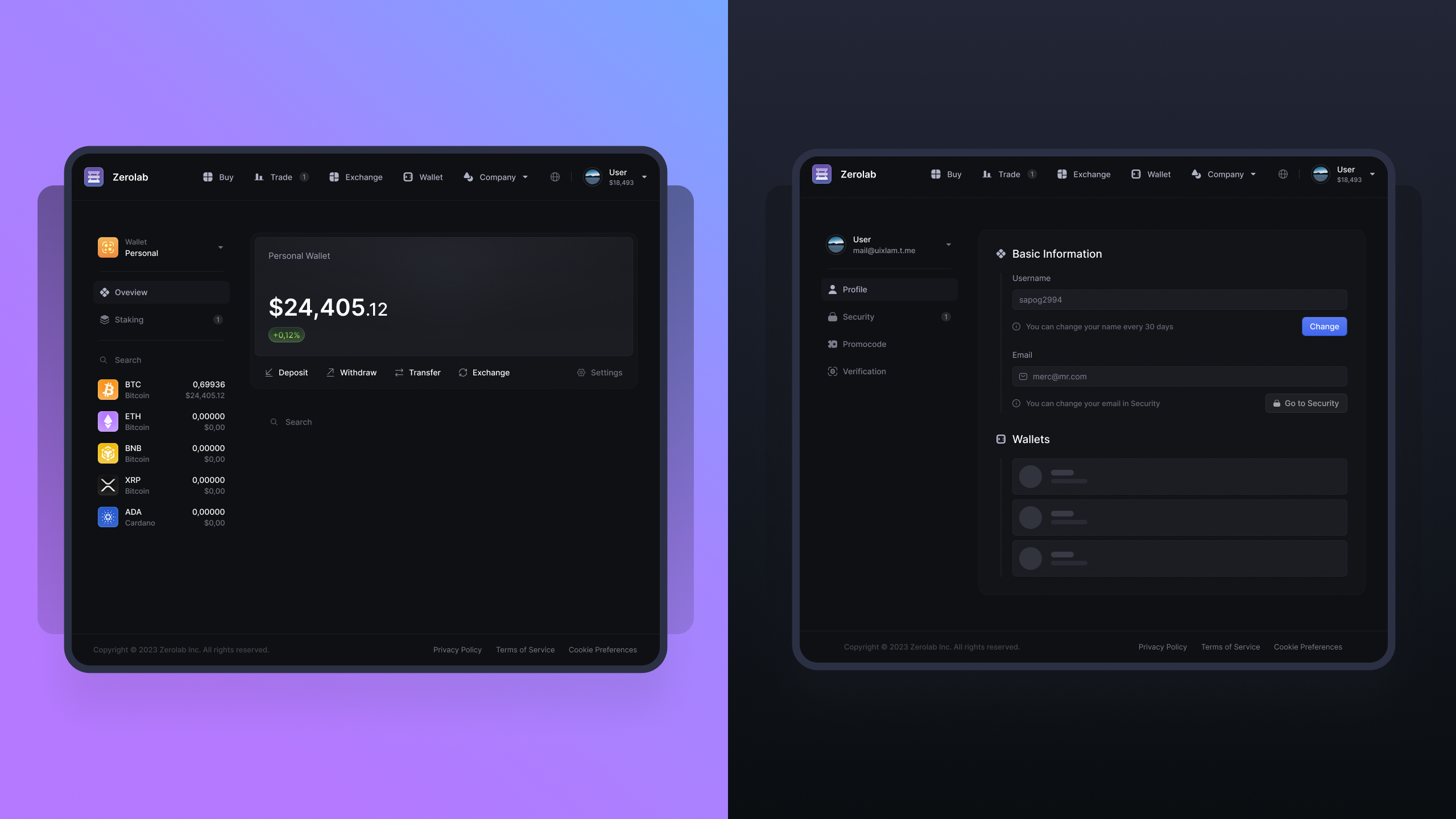 ZeroLab — Крипто-трейдинг платформа — Изображение №9 — Интерфейсы на Dprofile