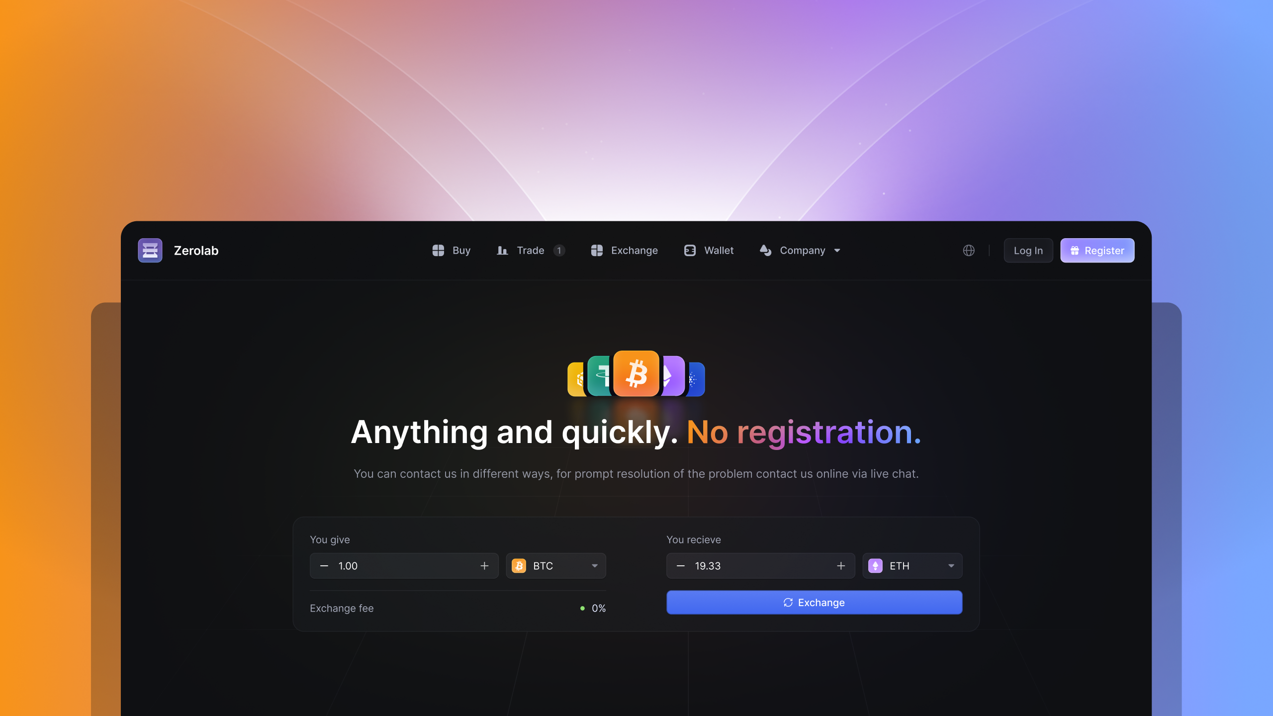 ZeroLab — Крипто-трейдинг платформа — Изображение №1 — Интерфейсы на Dprofile