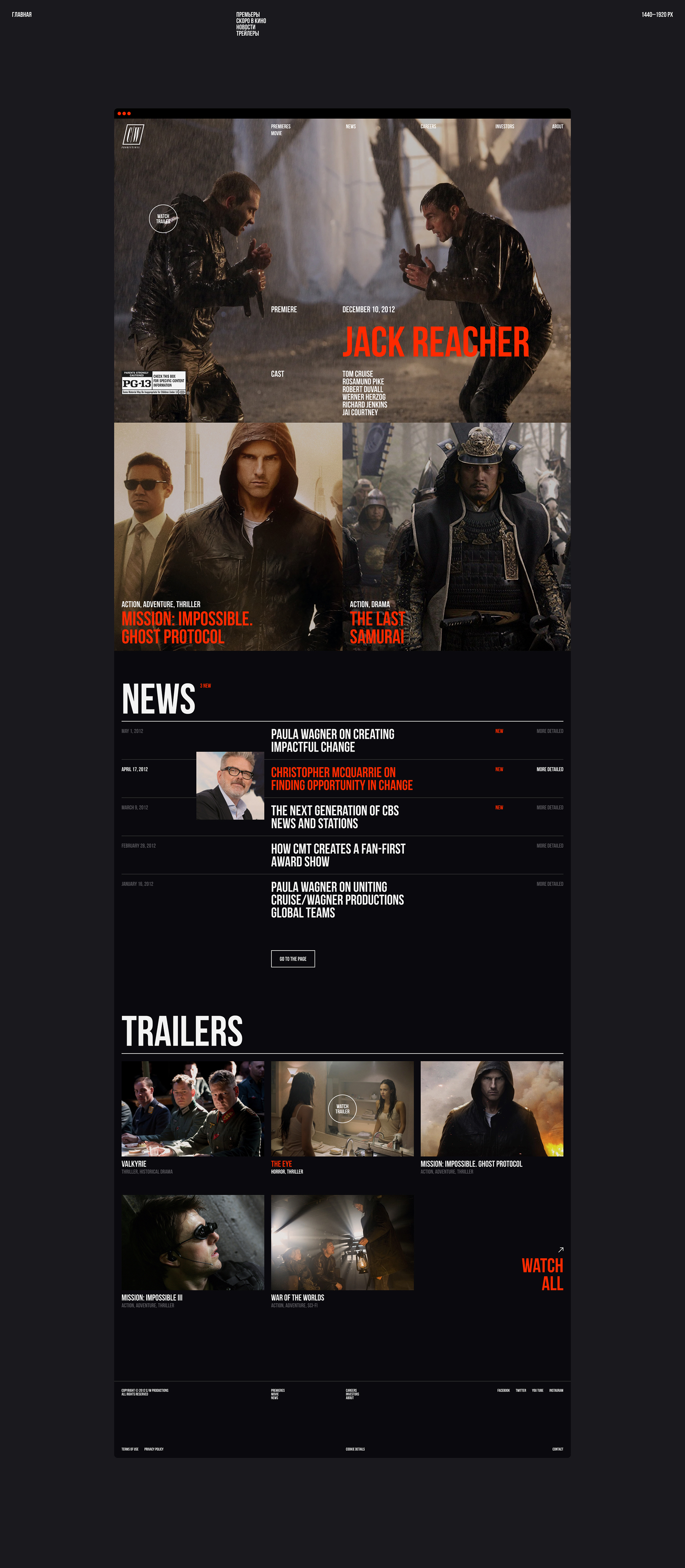 Cruise/Wagner Productions — Изображение №3 — Интерфейсы на Dprofile
