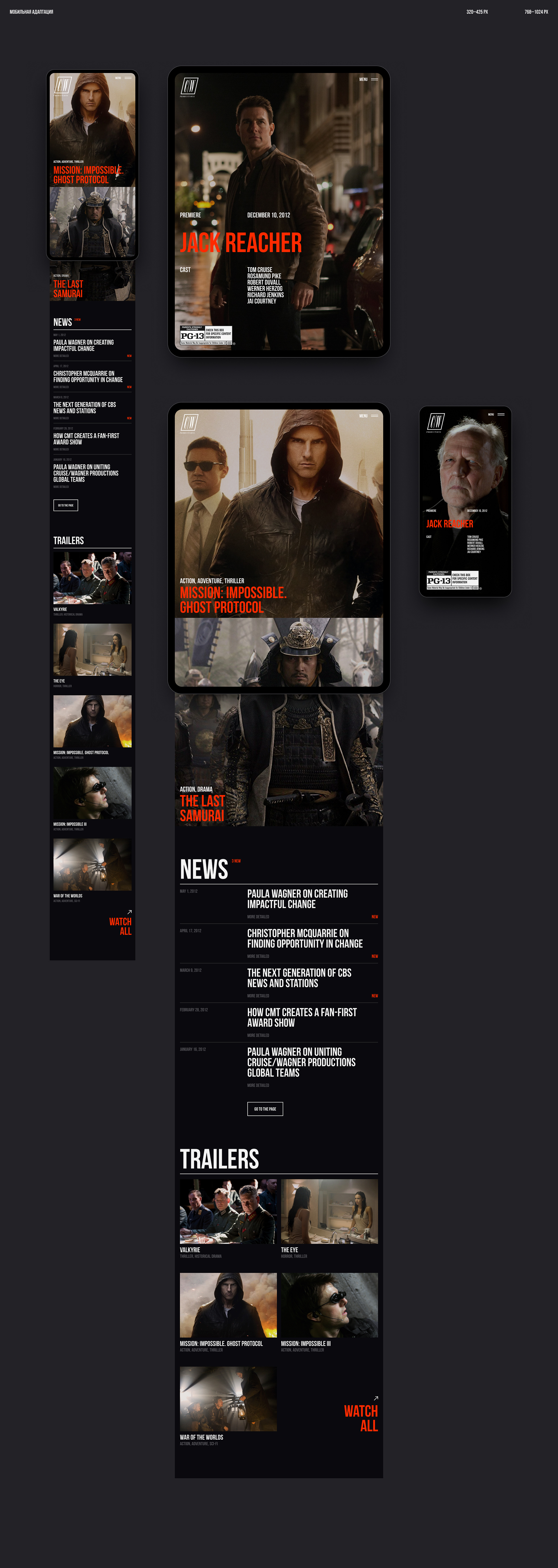 Cruise/Wagner Productions — Изображение №4 — Интерфейсы на Dprofile