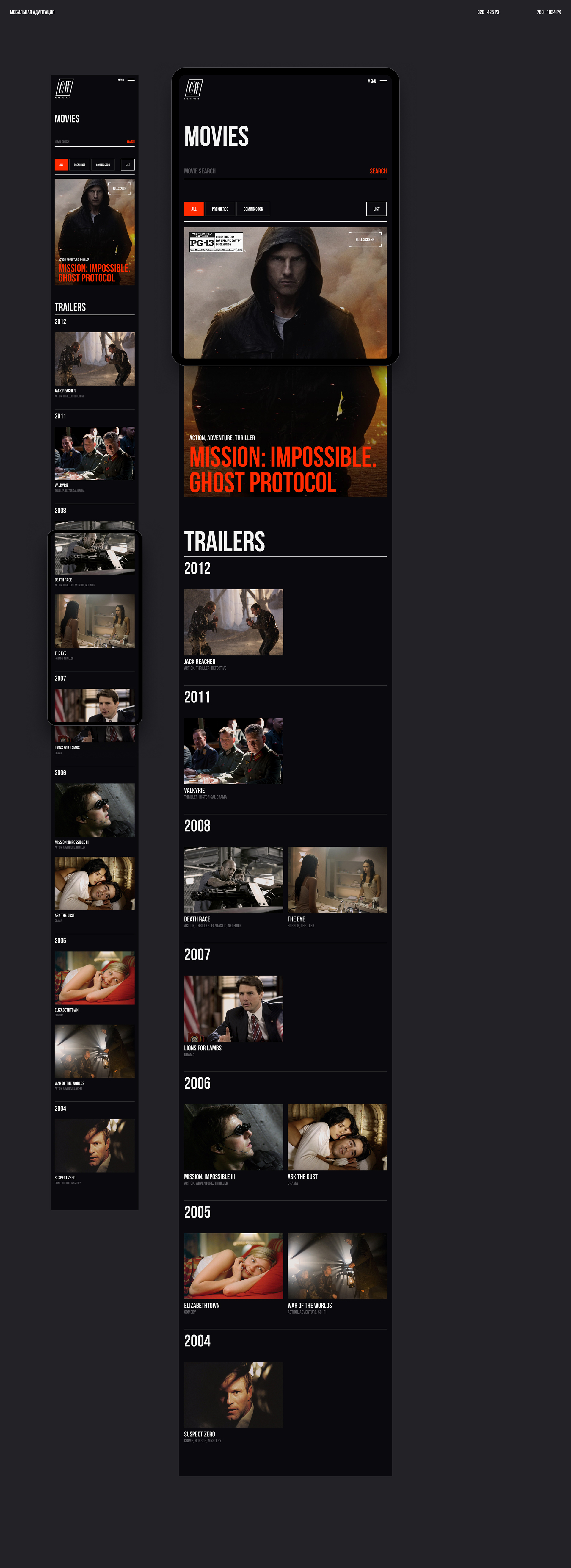 Cruise/Wagner Productions — Изображение №12 — Интерфейсы на Dprofile