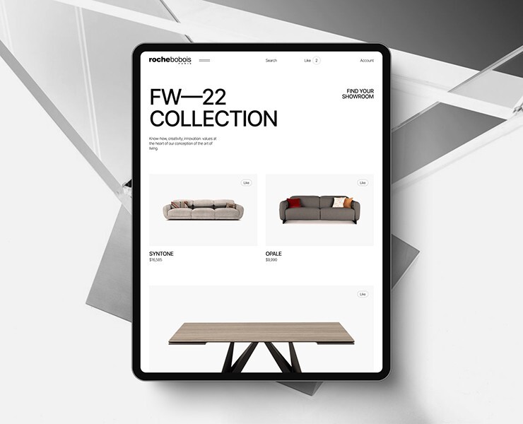 Roche Bobois — Интерфейсы на Dprofile