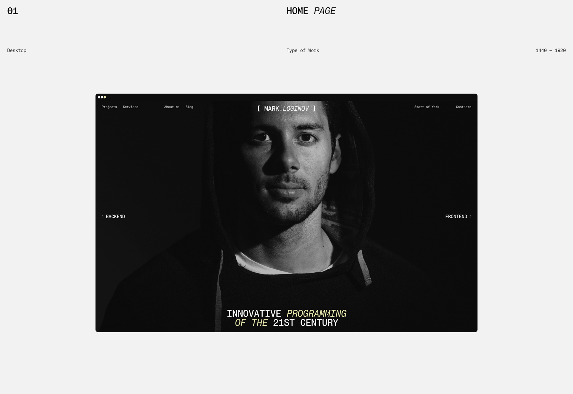 Loginov. Website — Изображение №3 — Интерфейсы на Dprofile