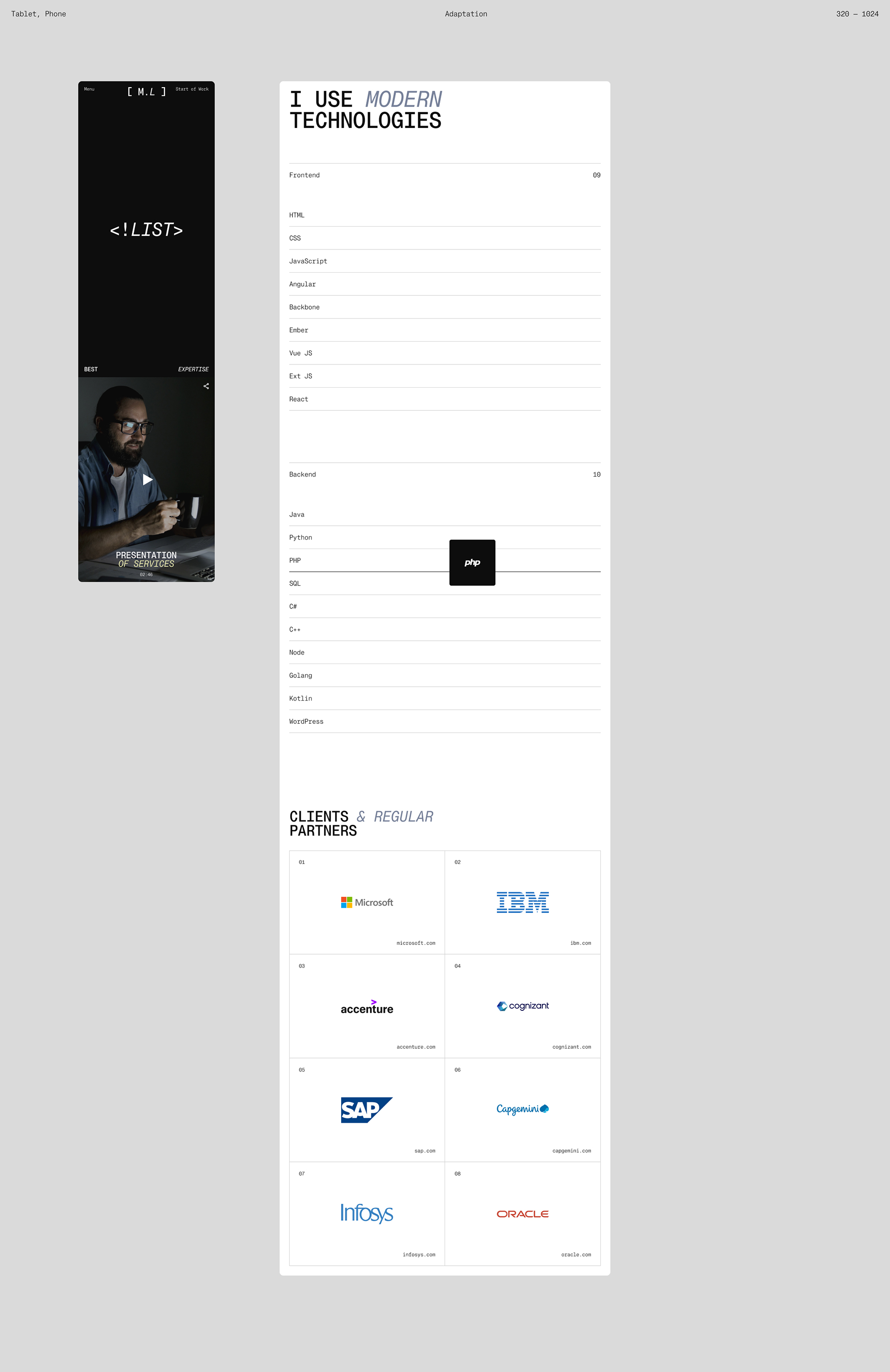 Loginov. Website — Изображение №17 — Интерфейсы на Dprofile