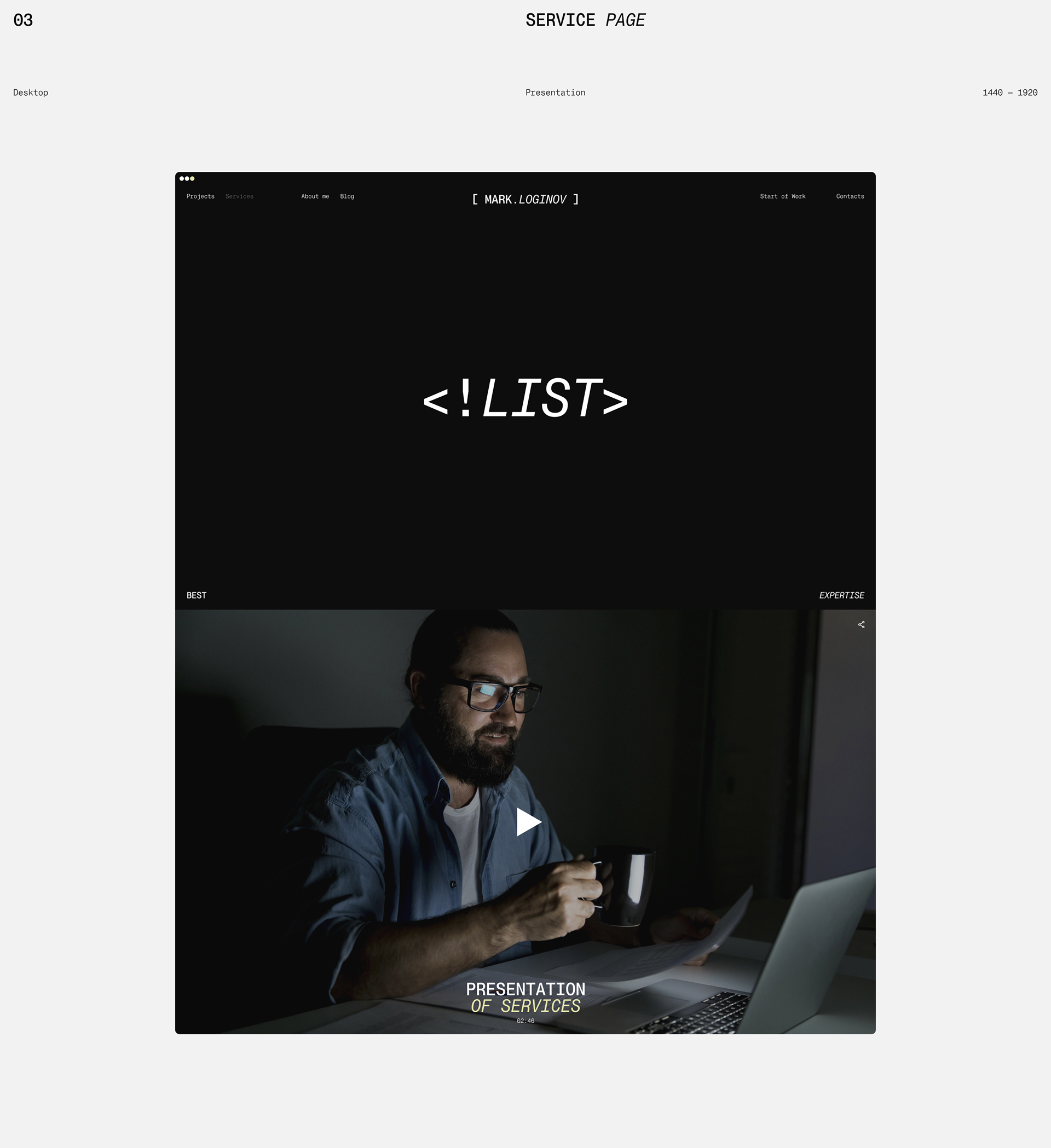 Loginov. Website — Изображение №14 — Интерфейсы на Dprofile