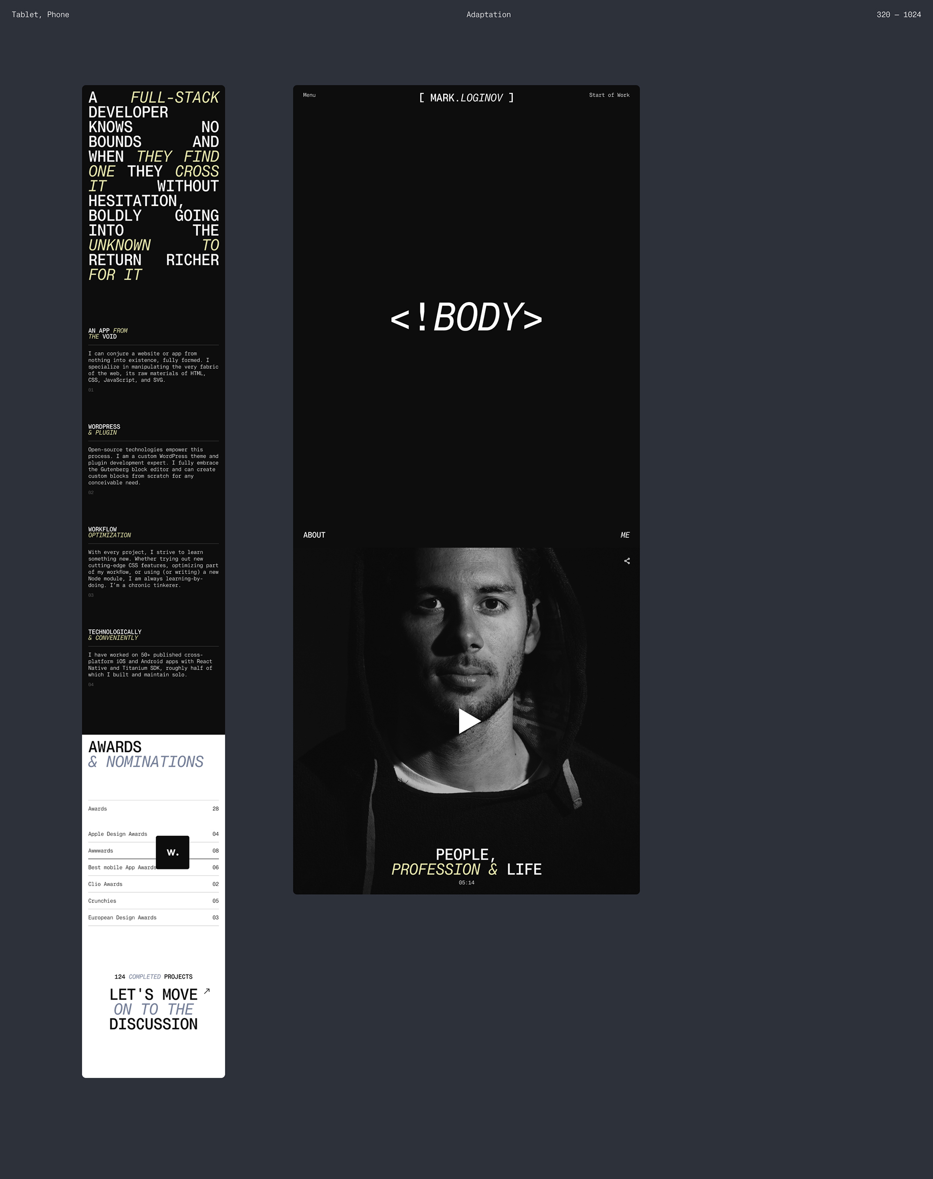 Loginov. Website — Изображение №22 — Интерфейсы на Dprofile