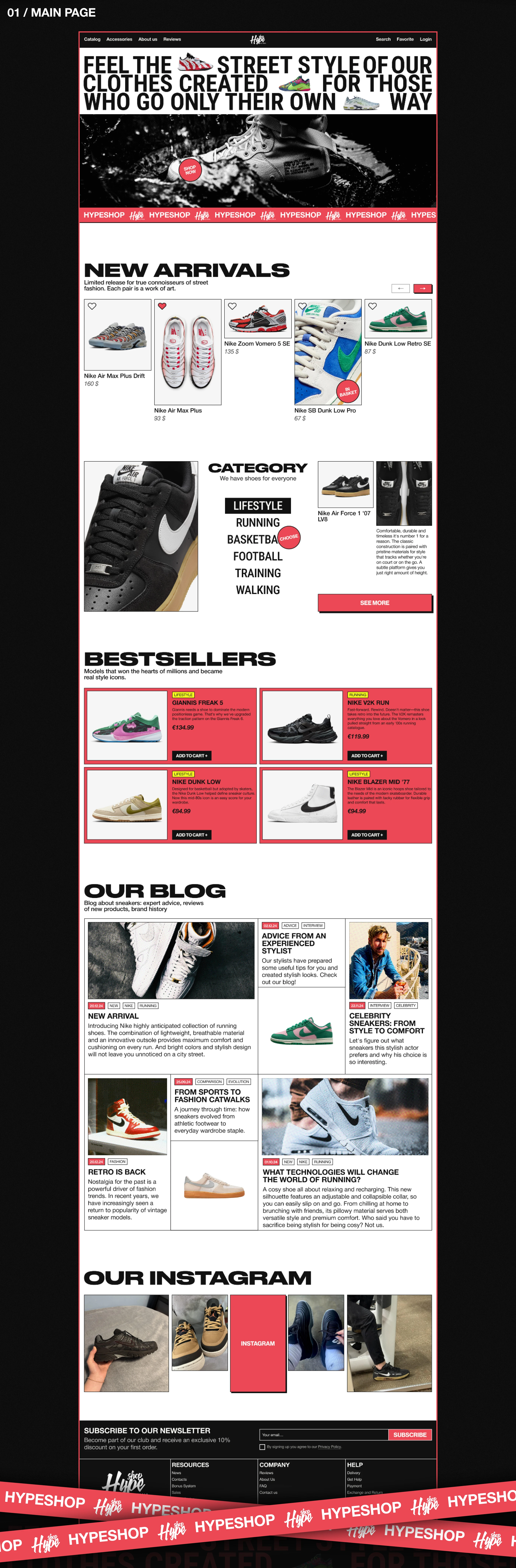 Hypeshop - онлайн магазин кроссовок (дизайн-концепт)) — Изображение №3 — Интерфейсы, Брендинг на Dprofile