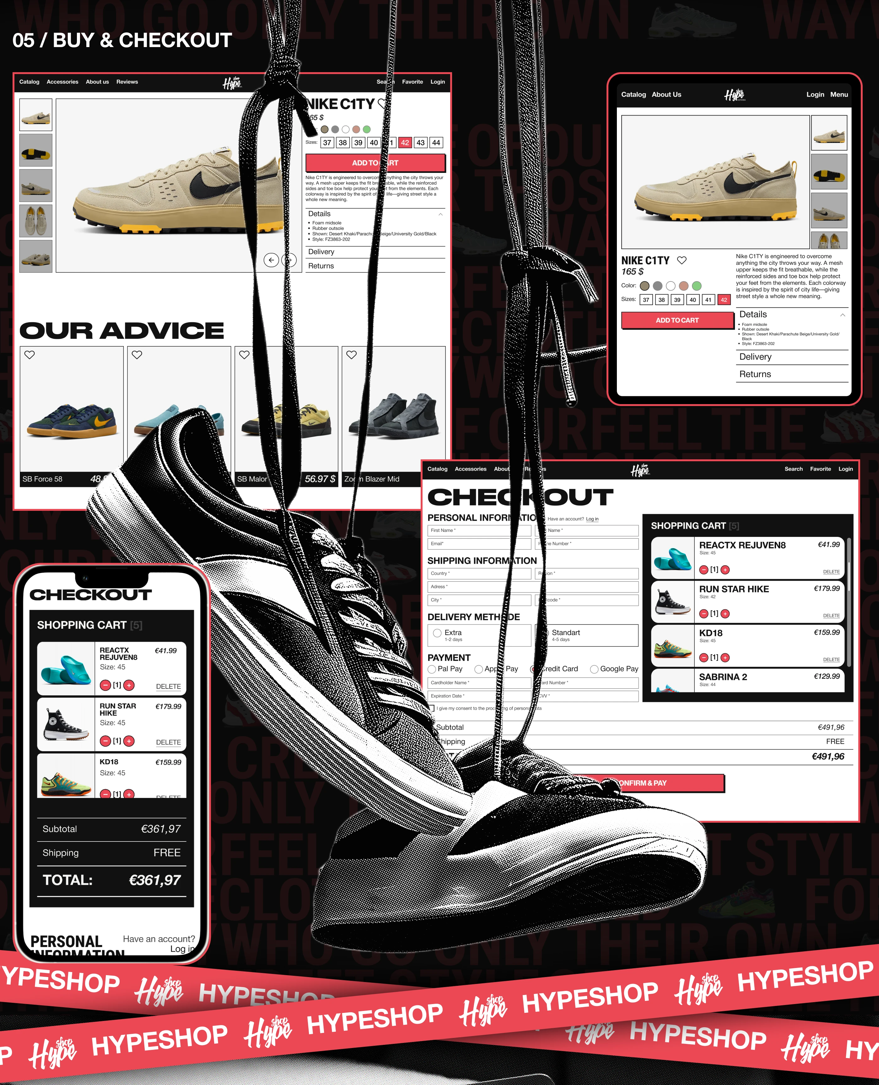 Hypeshop - онлайн магазин кроссовок (дизайн-концепт)) — Изображение №11 — Интерфейсы, Брендинг на Dprofile