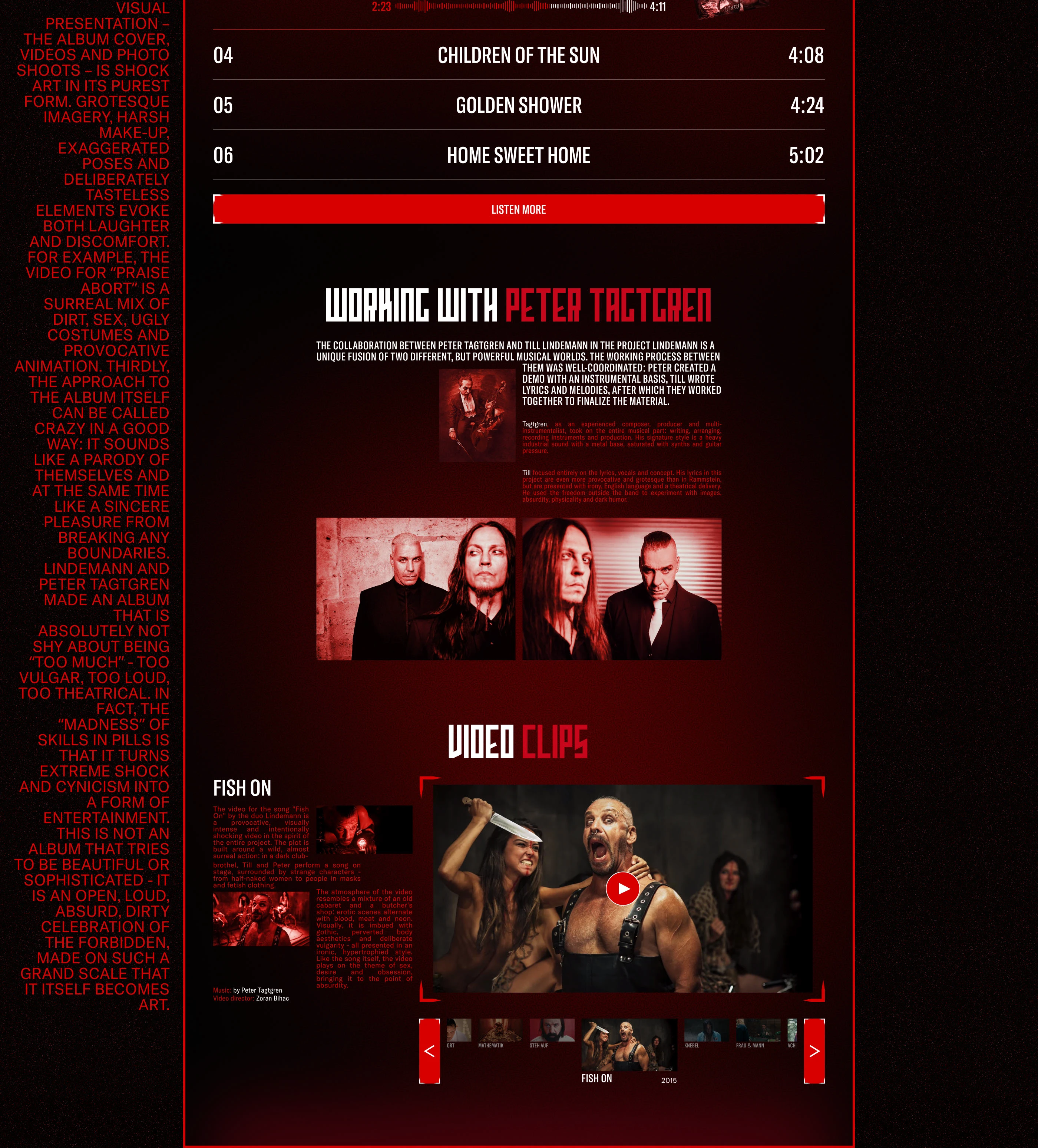 TILL LINDEMANN | Corporate website — Изображение №14 — Интерфейсы, Графика на Dprofile