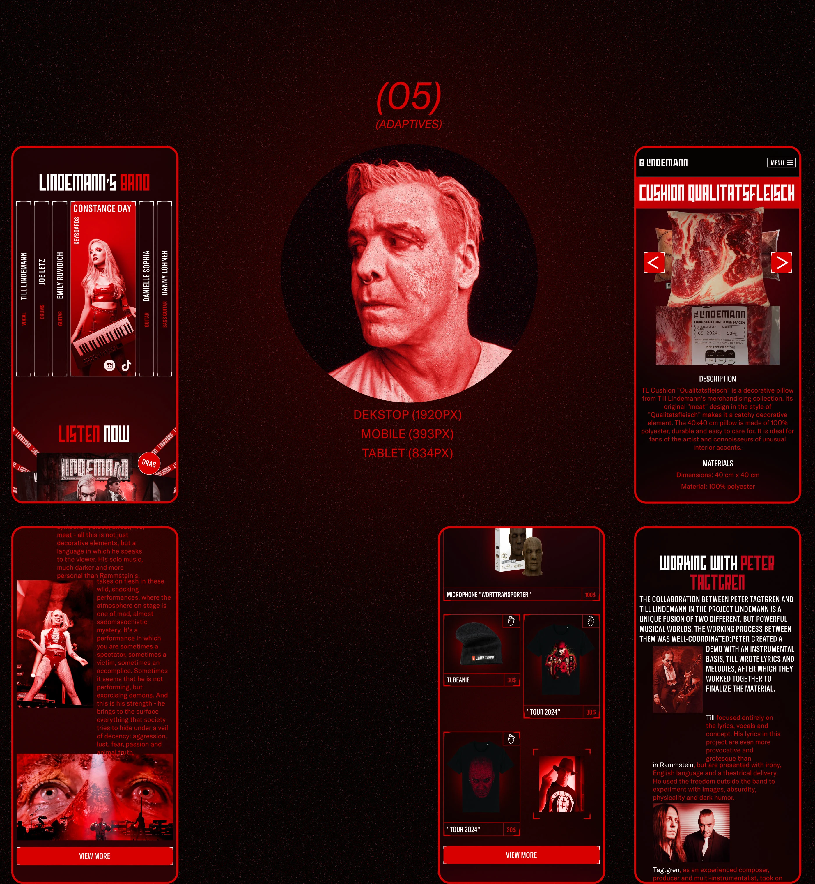 TILL LINDEMANN | Corporate website — Изображение №16 — Интерфейсы, Графика на Dprofile