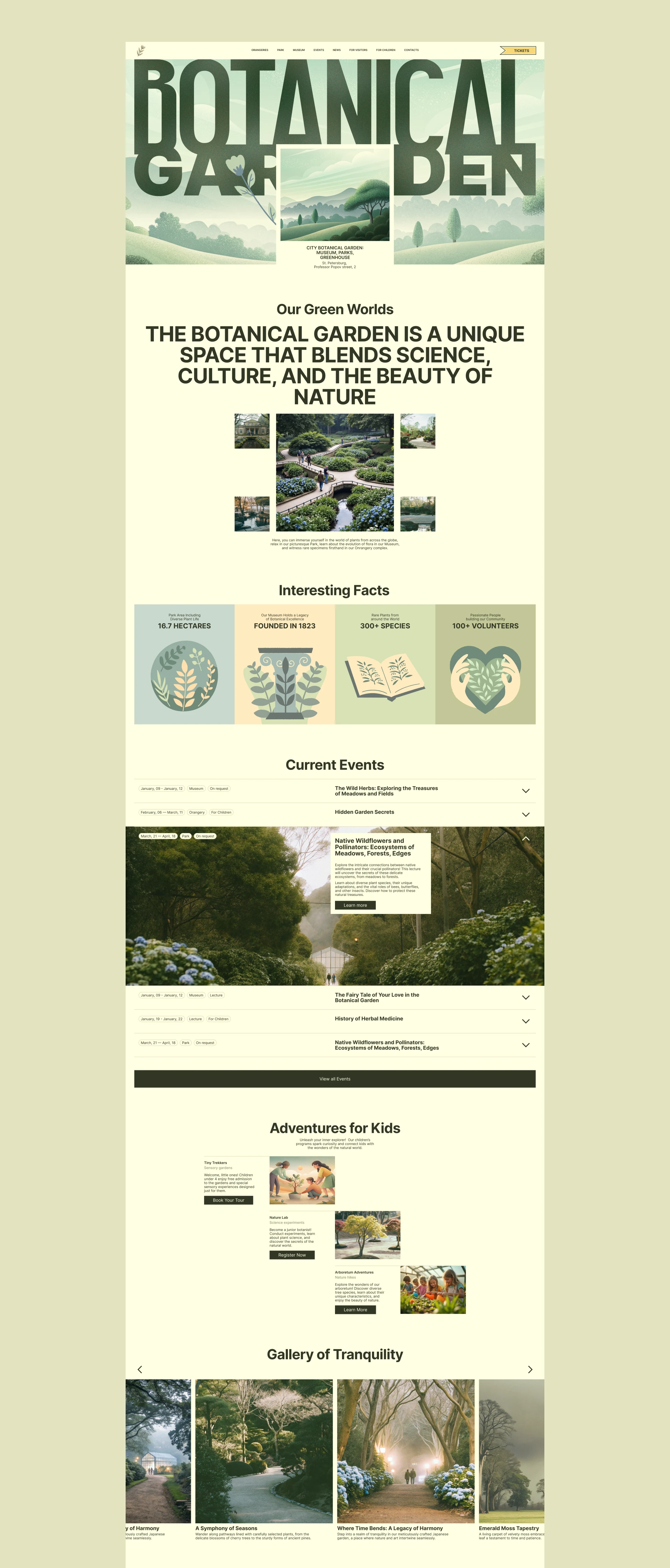City Botanical Garden | Corporate Website | Concept — Изображение №3 — Интерфейсы на Dprofile