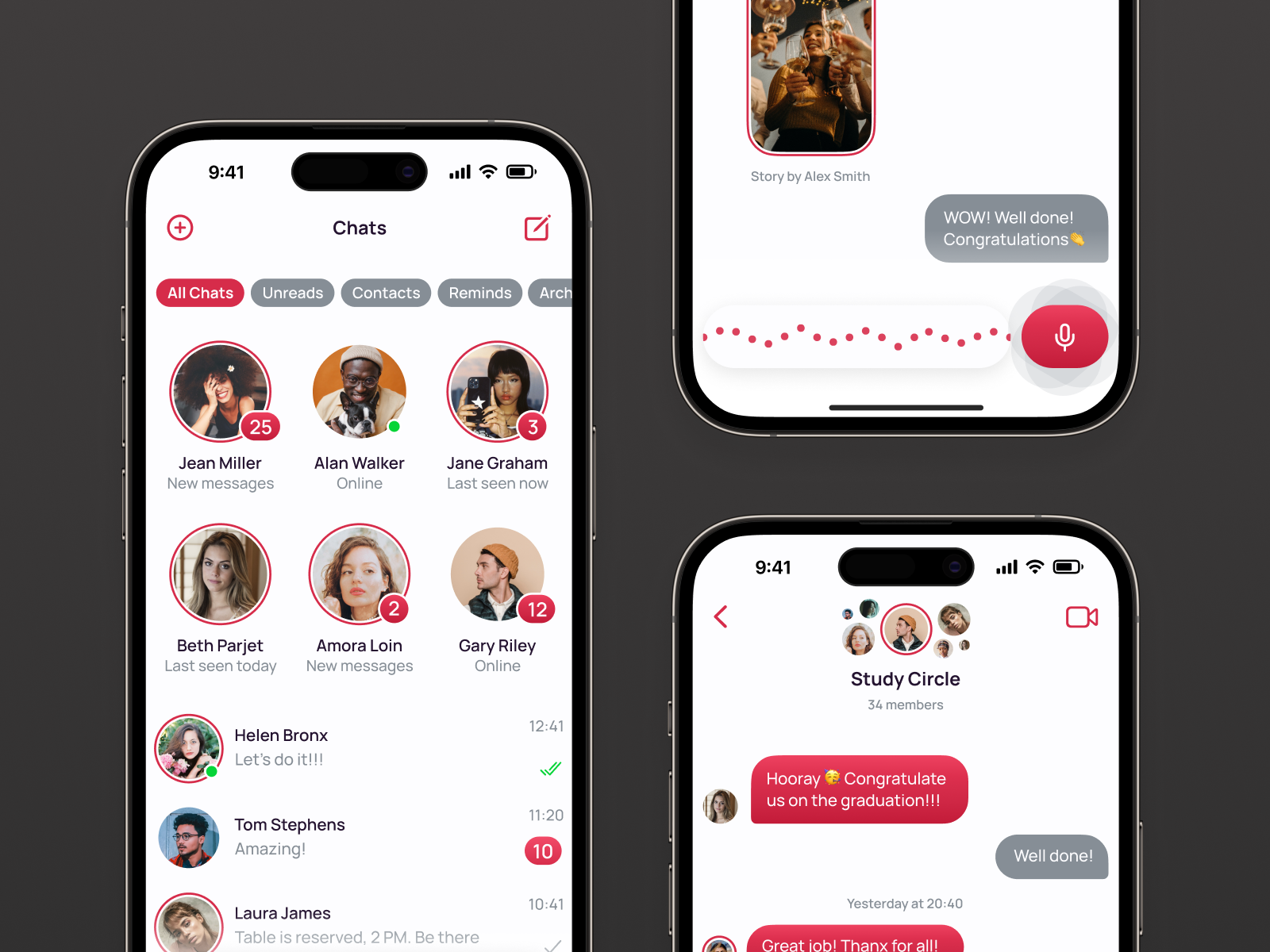 Circles Messenger App — Изображение №3 — Интерфейсы, Анимация на Dprofile