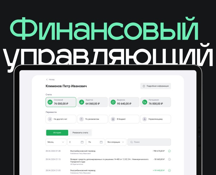 Сервис "Финансовый управляющий" — Интерфейсы на Dprofile