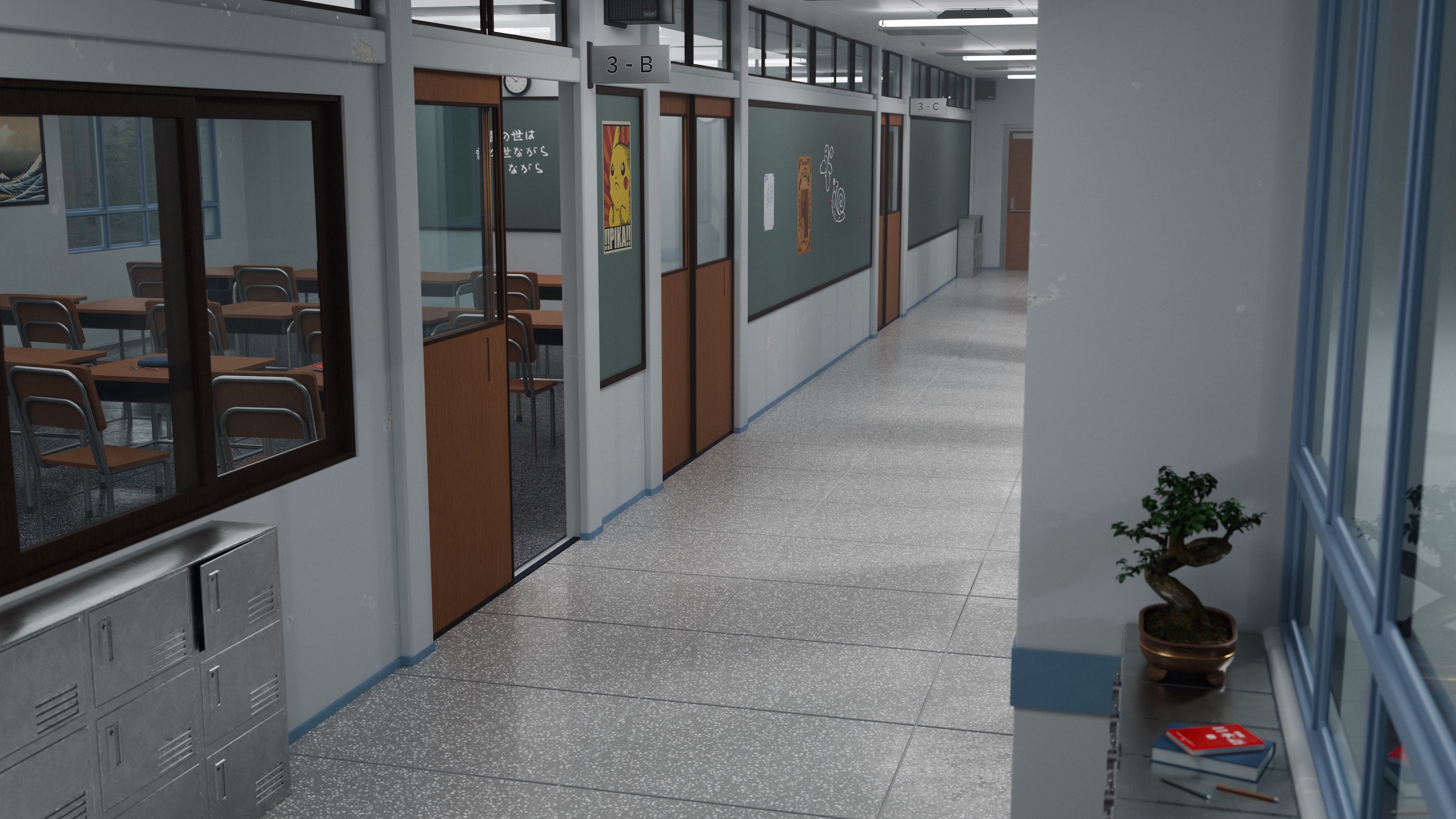 «Японский школьный коридор» — Изображение №7 — 3D на Dprofile