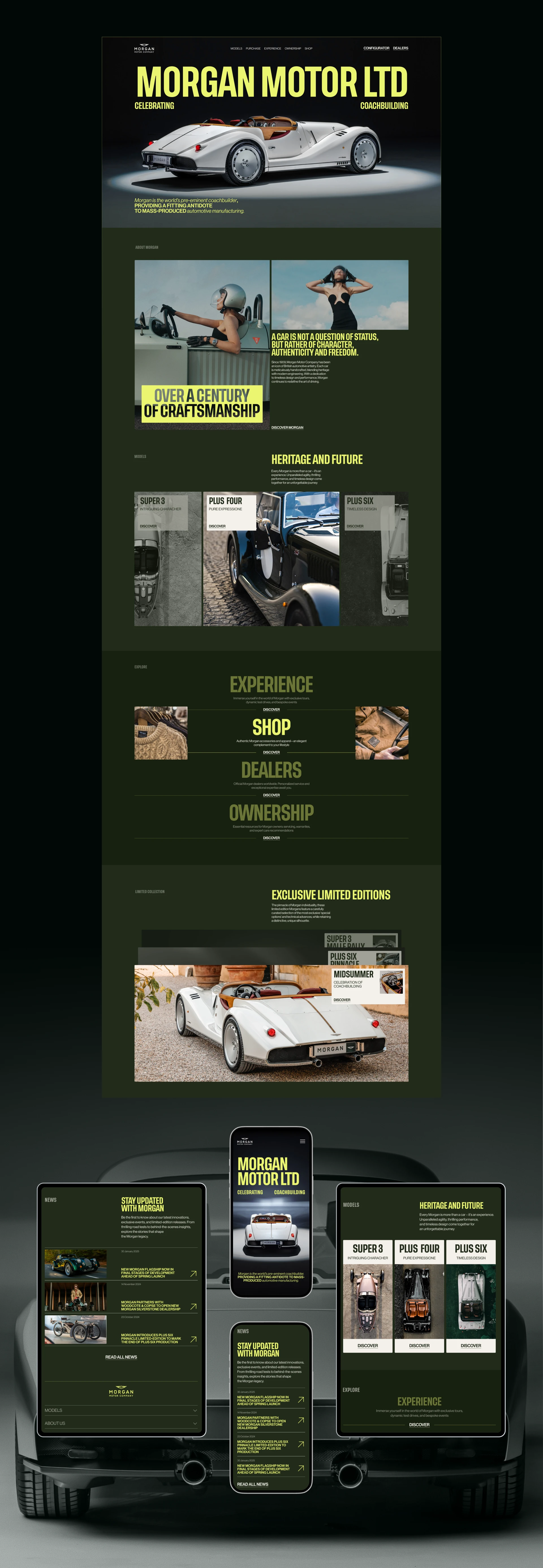 Morgan Motor Car | Corporate website | UX-Ui — Изображение №3 — Интерфейсы, Брендинг на Dprofile