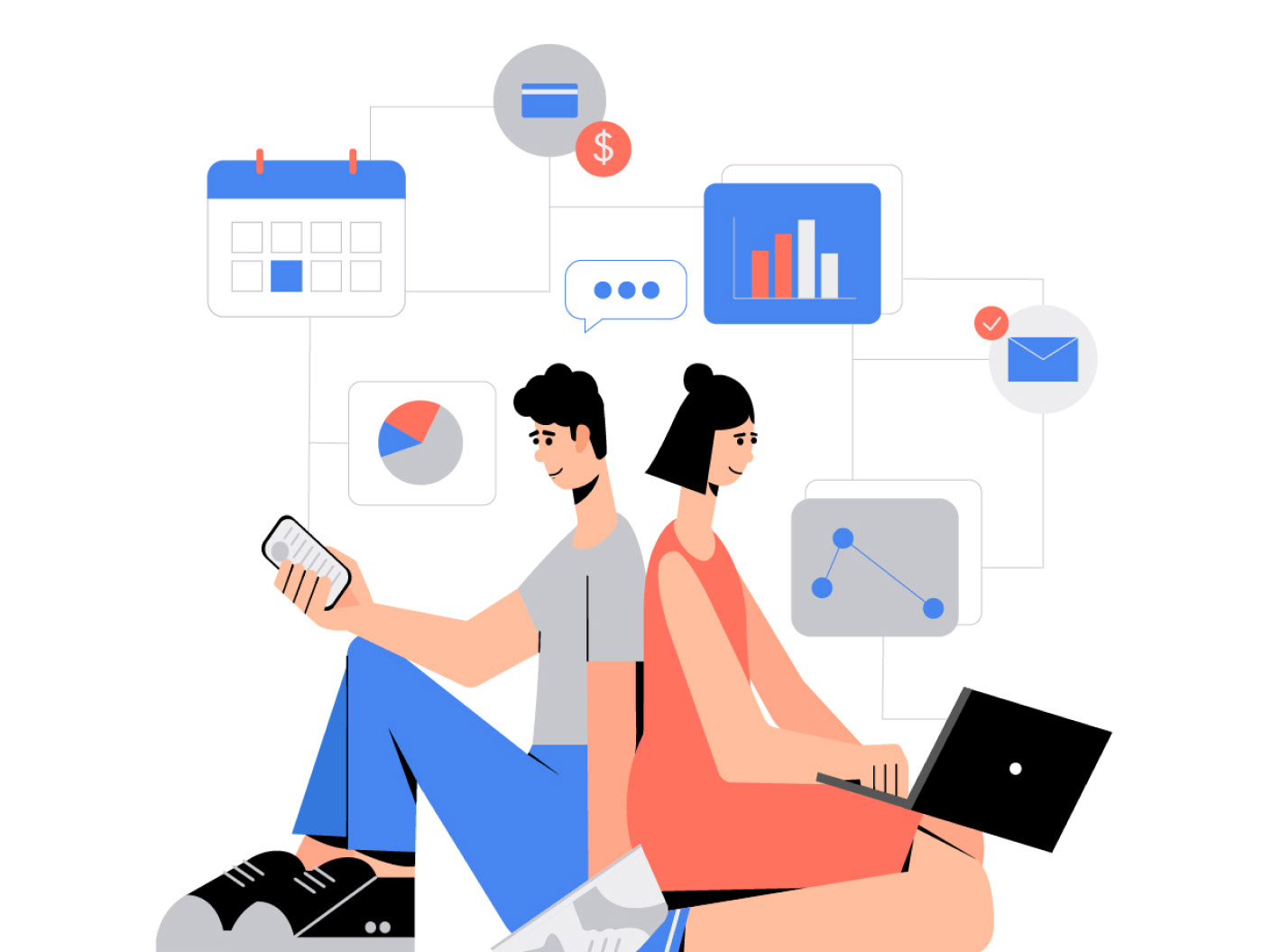 Set of flat digital illustrations — Изображение №2 — Иллюстрация, Графика на Dprofile