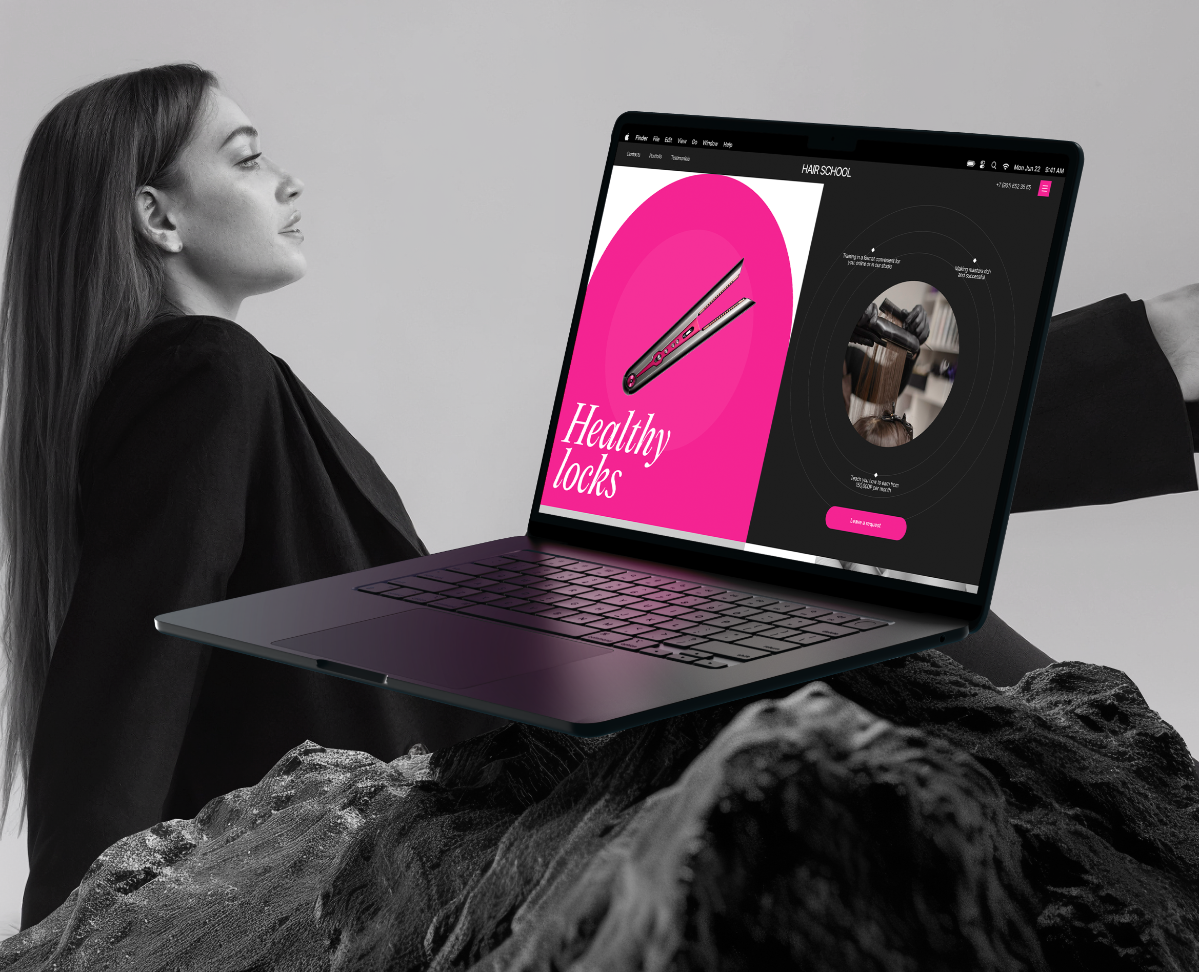 HAIR SCHOOL | Corporate website — Интерфейсы, Анимация на Dprofile