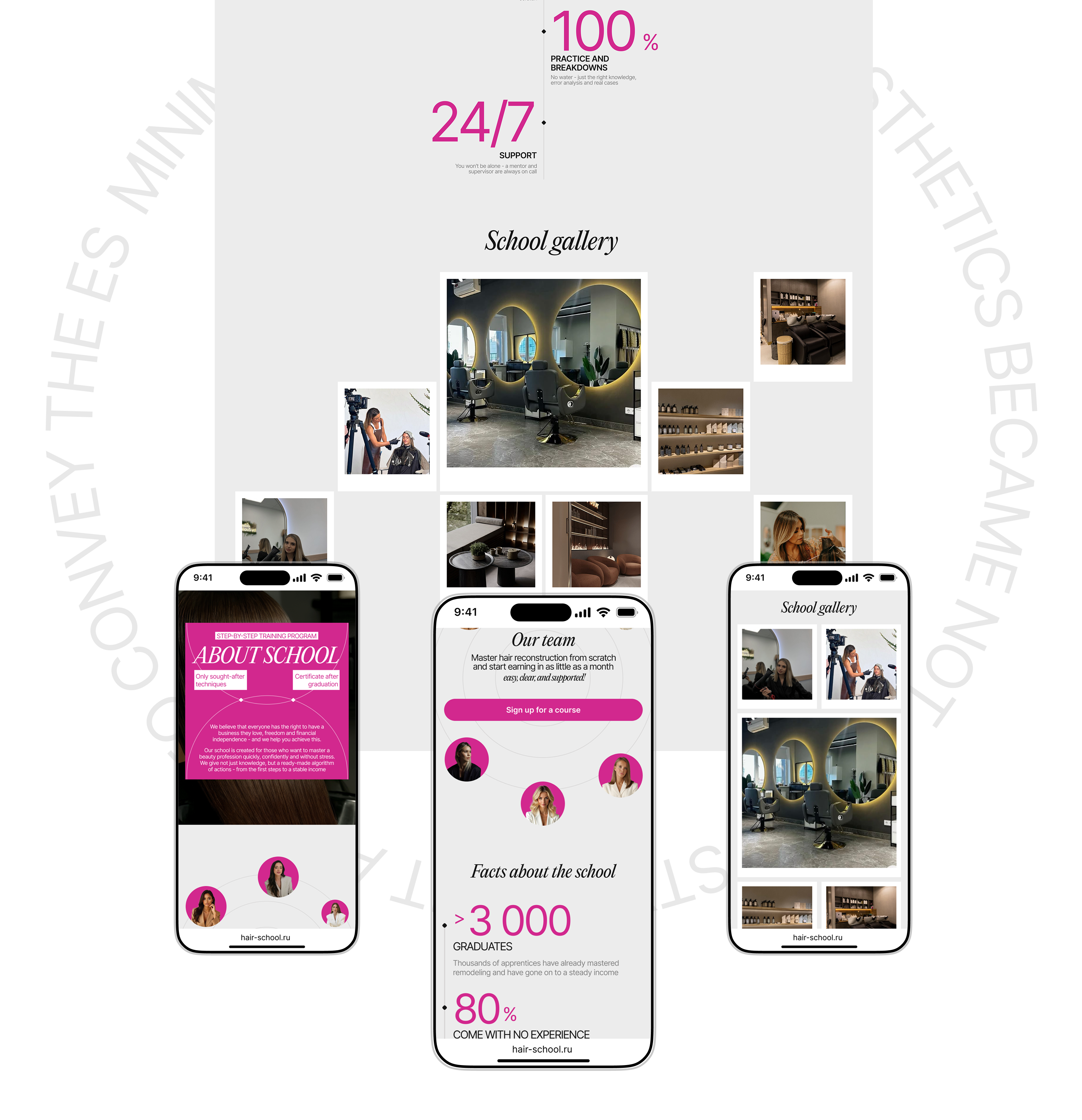 HAIR SCHOOL | Corporate website — Изображение №13 — Интерфейсы, Анимация на Dprofile