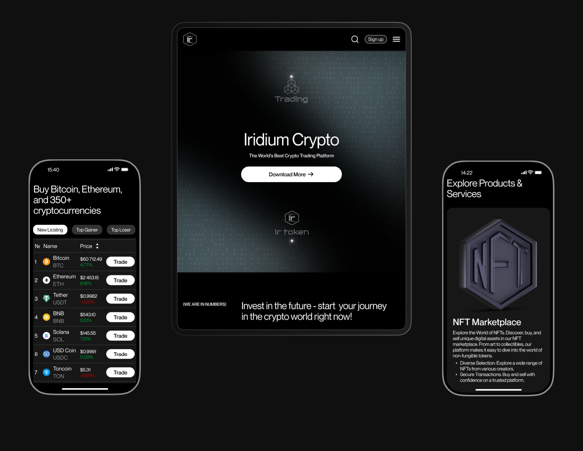 Iridium Crypto — Изображение №6 — Интерфейсы, Брендинг на Dprofile