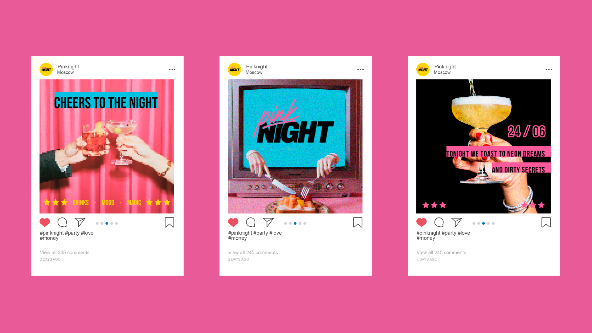 Pink Night cocktail bar — Изображение №10 — Брендинг на Dprofile