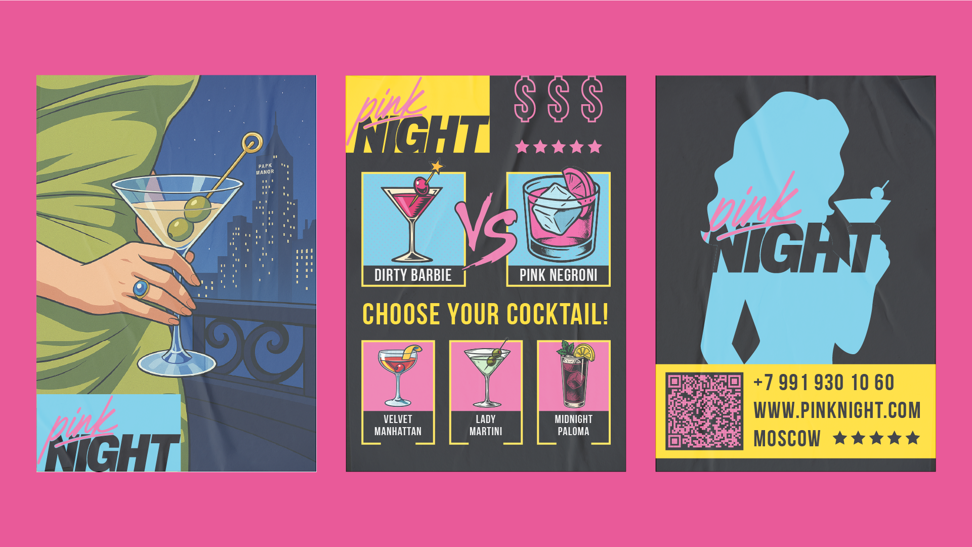 Pink Night cocktail bar — Изображение №6 — Брендинг на Dprofile